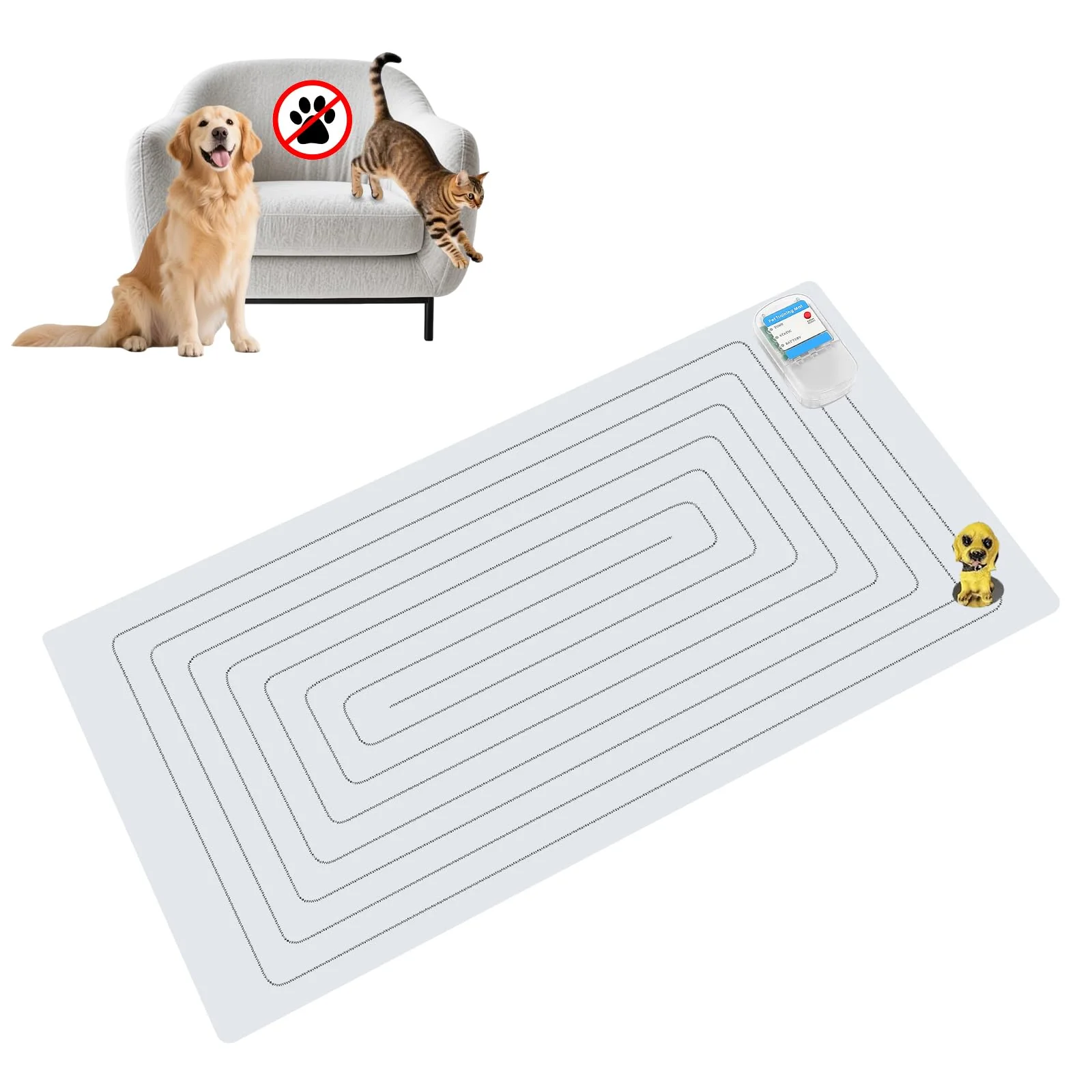 Modern PAPARELA Scat Shock Mat for Dogs and Cats – Indoor Training 30x16 inches with Tester 3 Modes Specialty
