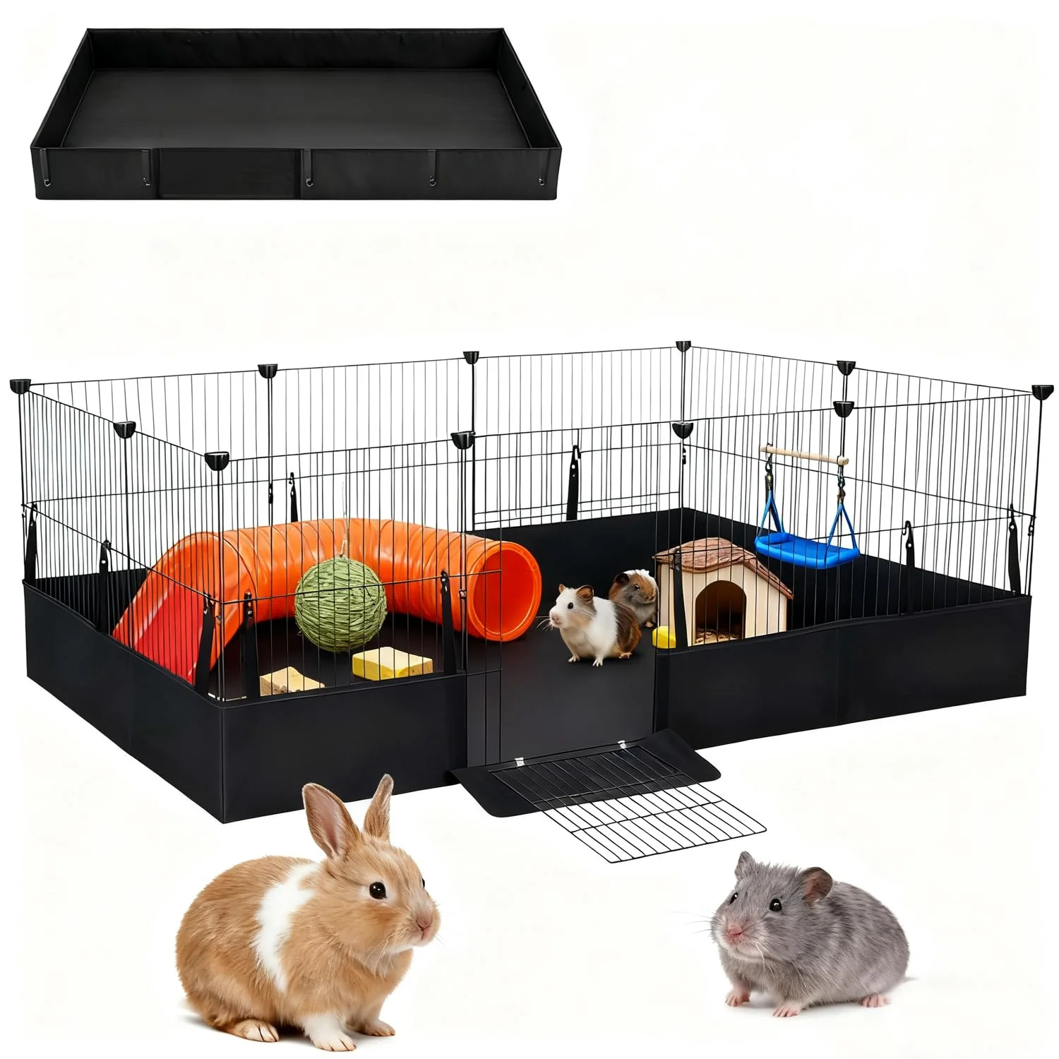 Genuine SNAAT Guinea Pig Cages – DIY Expandable Playpen with Waterproof Liner Smooth