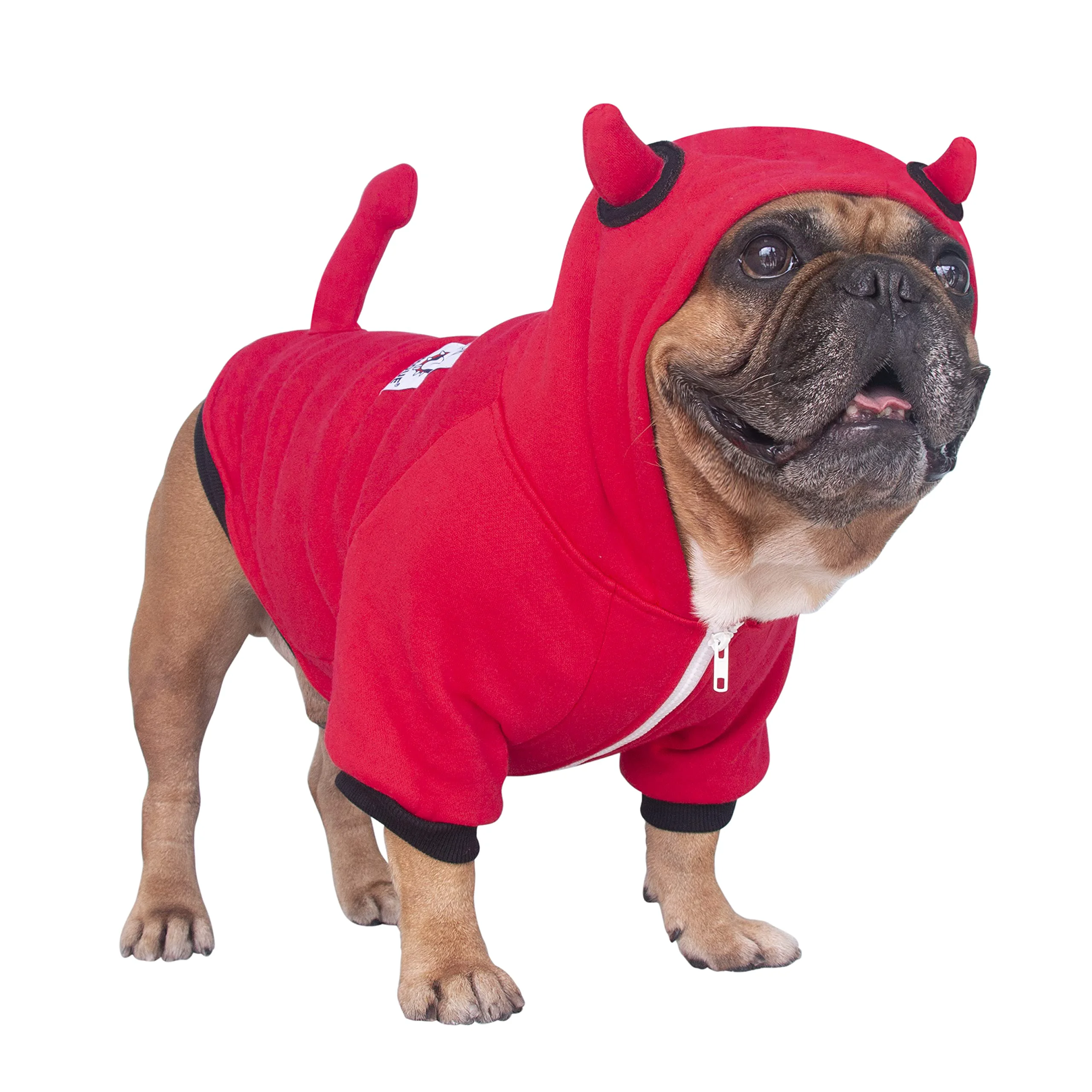 Clean ICHOUE Little Devil Dog Halloween Costume Red – Cozy Hoodie Sweater for English Bulldog XXLarge Powerful