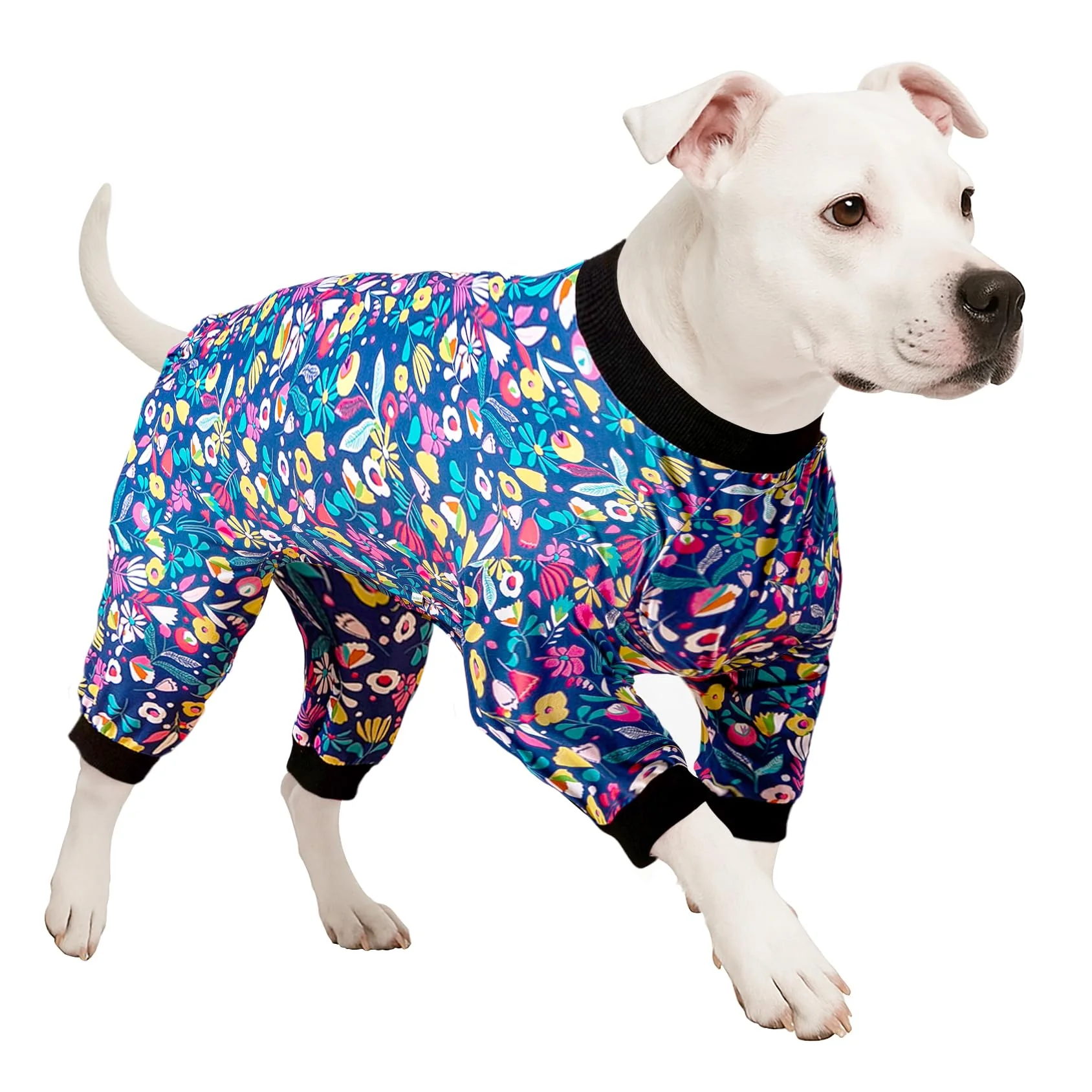 Eco-Friendly LovinPet Giant Dog Pajamas Stretch Knit Hawaiian Print Onesie for Pitbulls Large Dogs Versatile