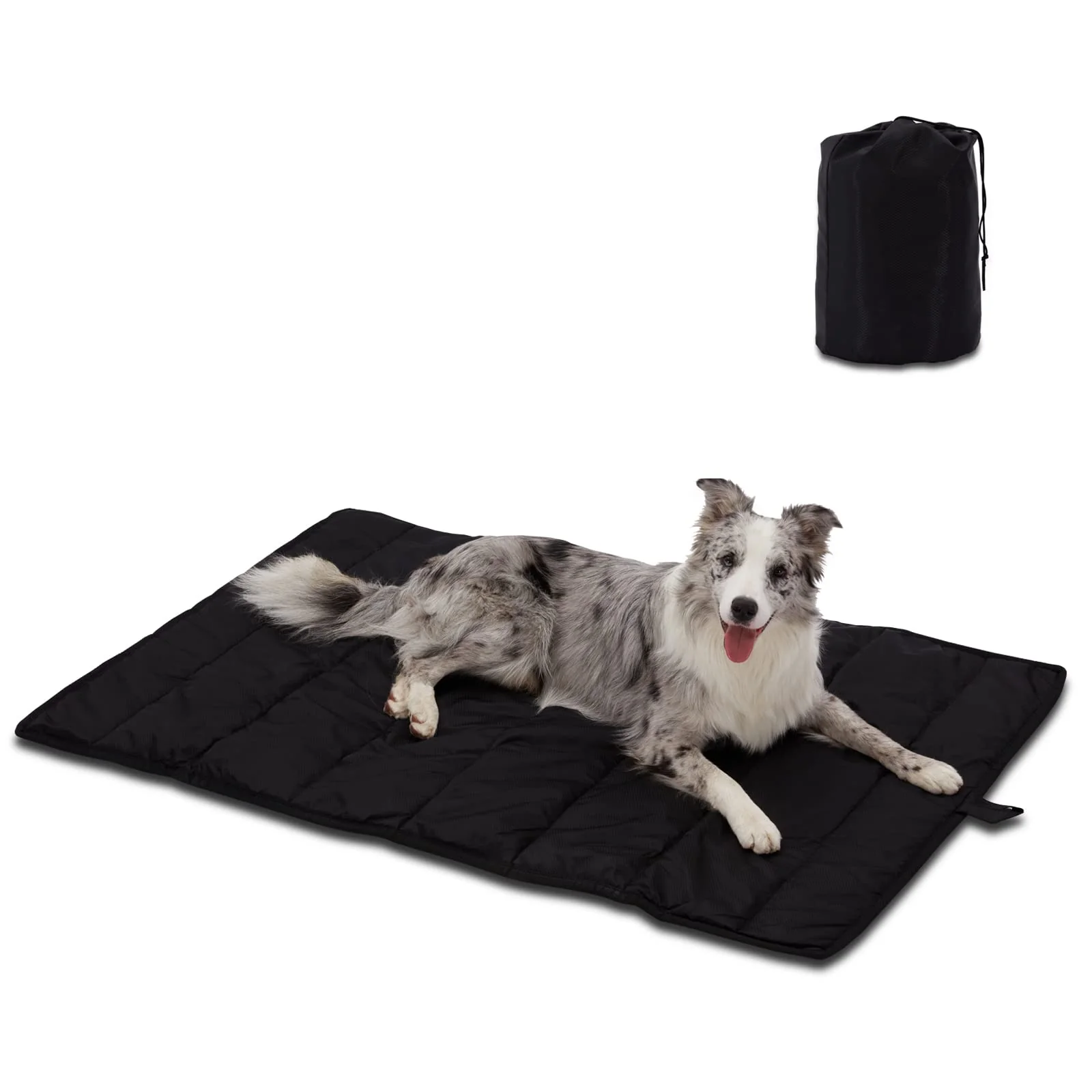 Unique BDEUS 43x25in Large Outdoor Dog Bed – Waterproof Portable Camping Mat Natural