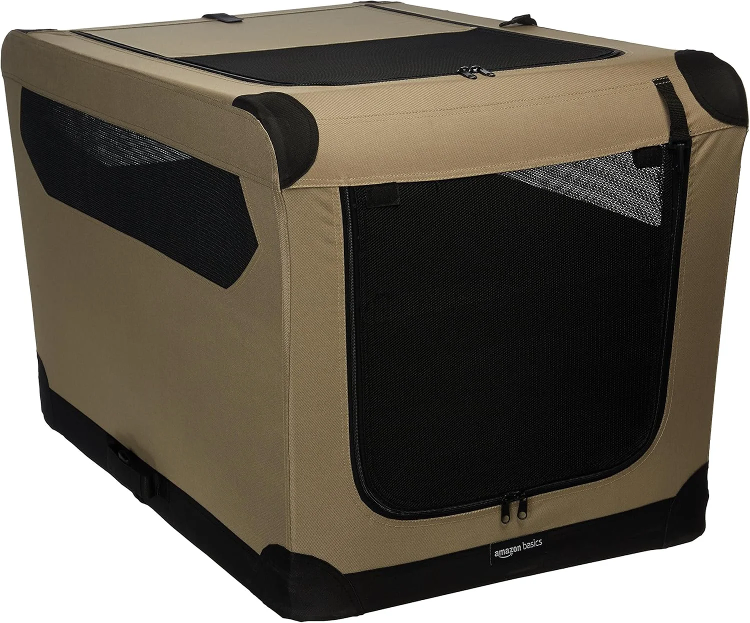 Optimized Amazon Basics Folding Soft Crate for Cat Dog Rabbit Portable and Collapsible 36 Inch Tan L 36 x 24 x 24 Original Design
