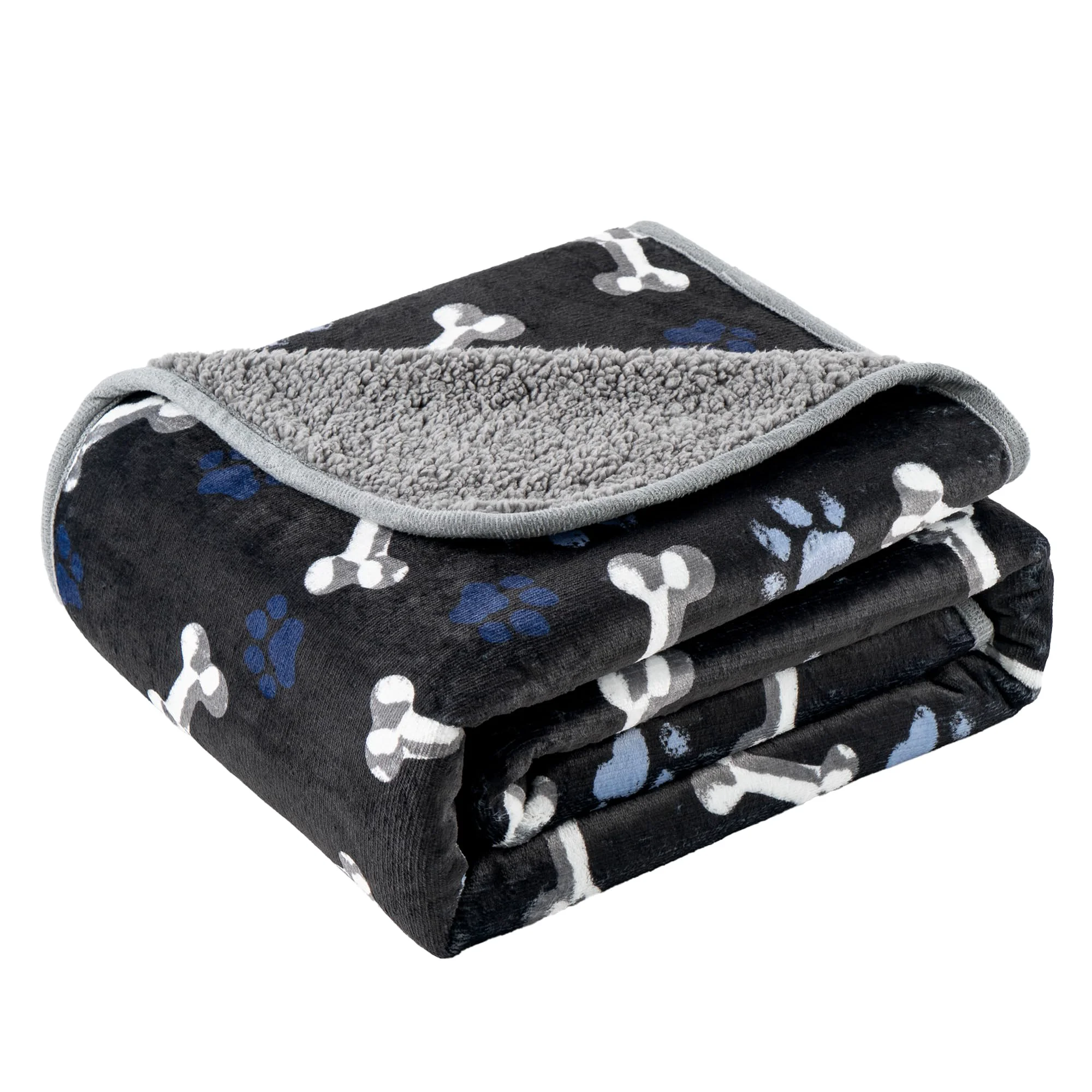 Powerful CAPT.SNOOZE Waterproof Dog Blanket 50x60 Navy Paws – Reversible Sherpa Fleece Sofa Car Protector Contemporary