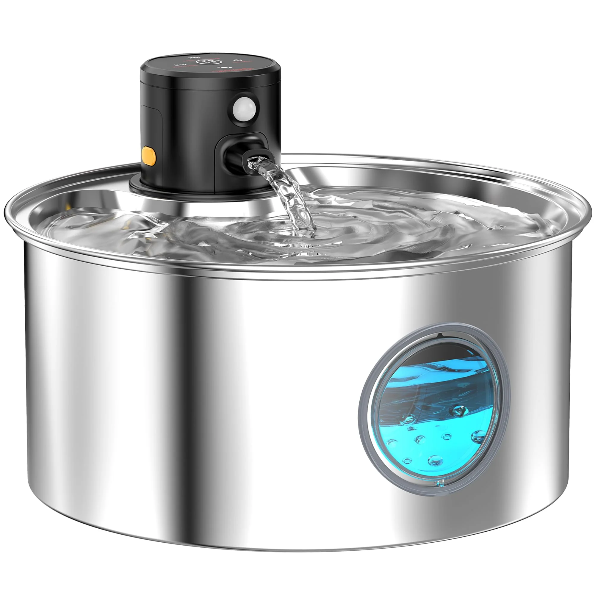 Fast TOONIOOS Cat Water Fountain Wireless Cordless – 3.2L Stainless Steel Battery-Operated Motion Sensor Elegant