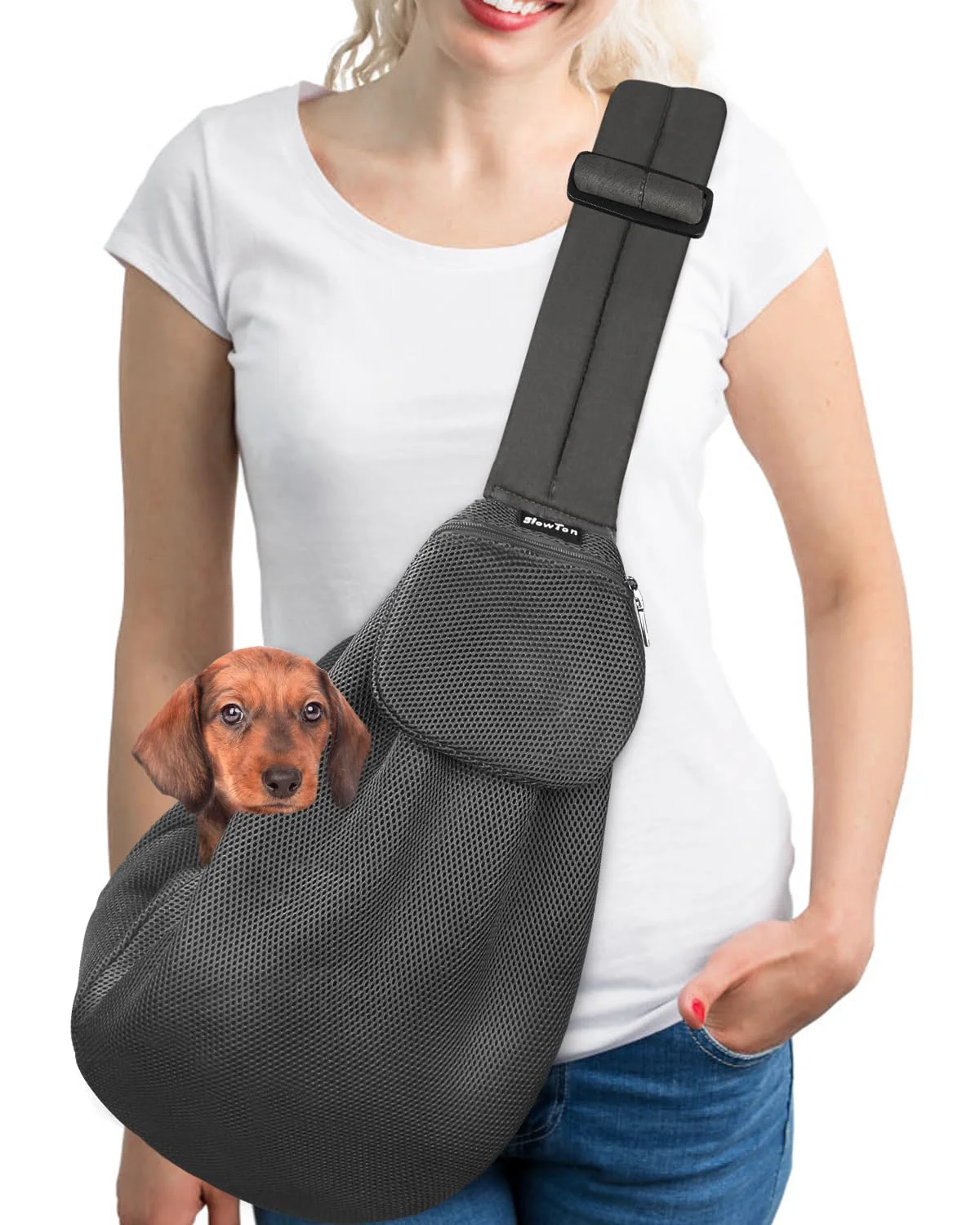 Smooth SlowTon Dog Carrier Sling Thick Padded Strap Adjustable for Small Dogs Cats Sophisticated