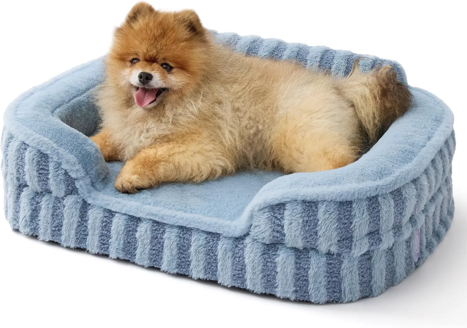 Genuine LE SURE Cute Dog Bed for Small Dogs Orthopedic Waterproof Small Pet Beds with Sides Non-Slip Bottom and Egg-Crate Foam Puppy Couch Sofa with Washable Removable Cover Blue First-Class