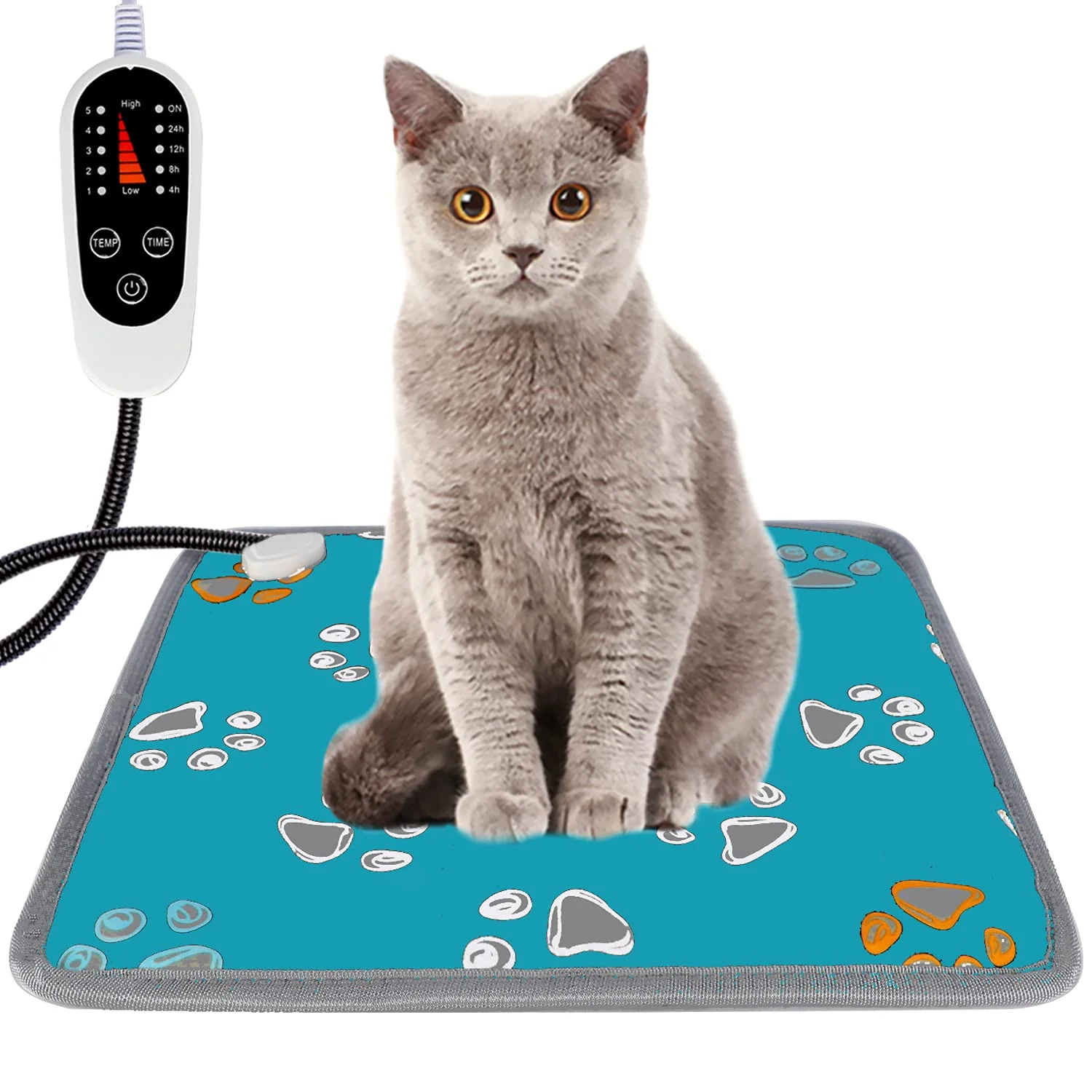 Enhanced furrybaby Pet Heating Pad 17x17 in – Adjustable Temp Waterproof Anti-Bite Professional