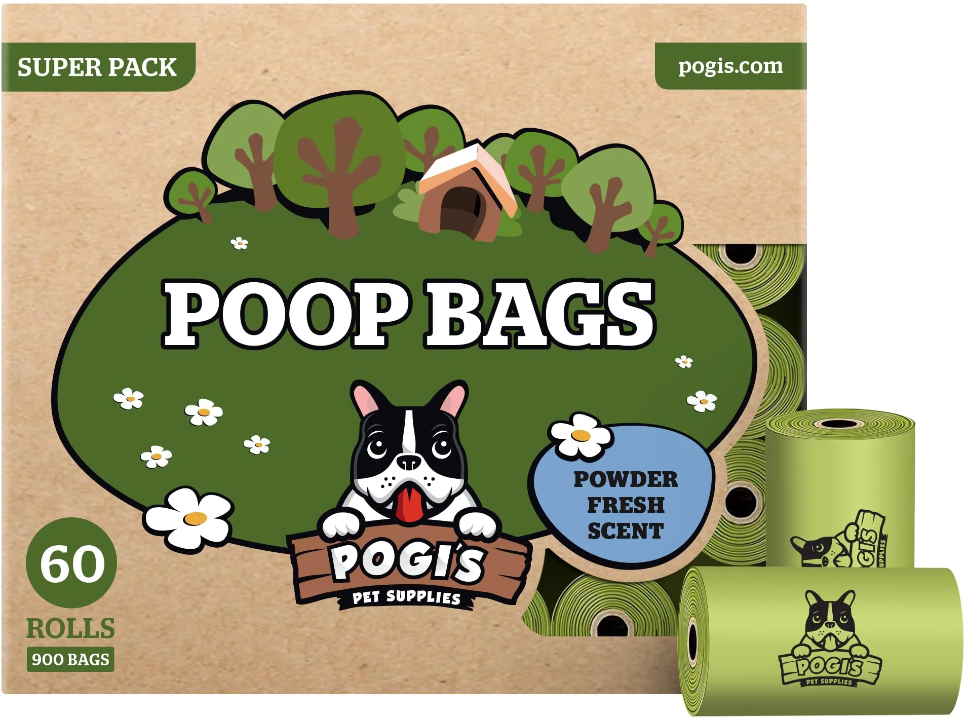 Dependable Pogi s Dog Poop Bags – Leak-Proof Extra Thick Fresh Scent 900-Count 60 Rolls Fast