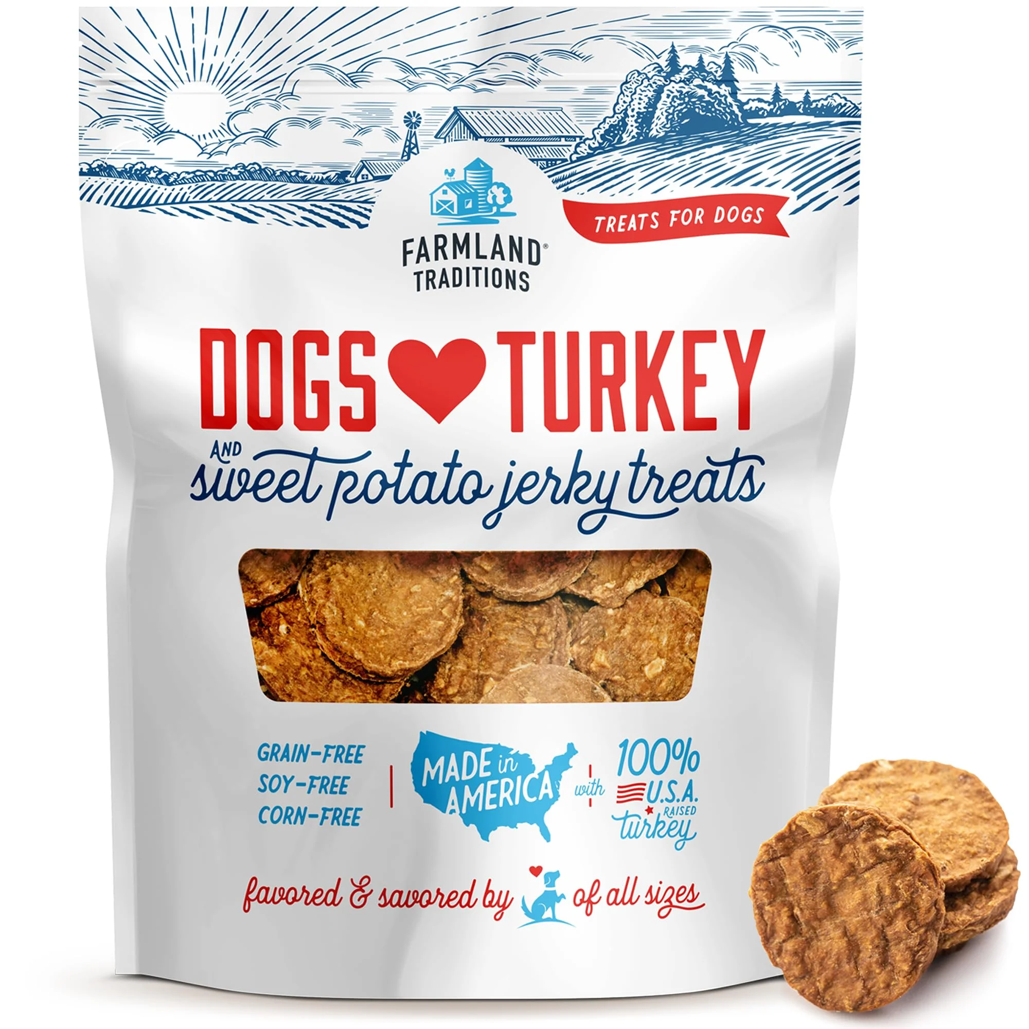 Elite Farmland Traditions Filler Turkey Sweet Potato Premium Jerky Treats for Dogs 3 Pound Bag Natural