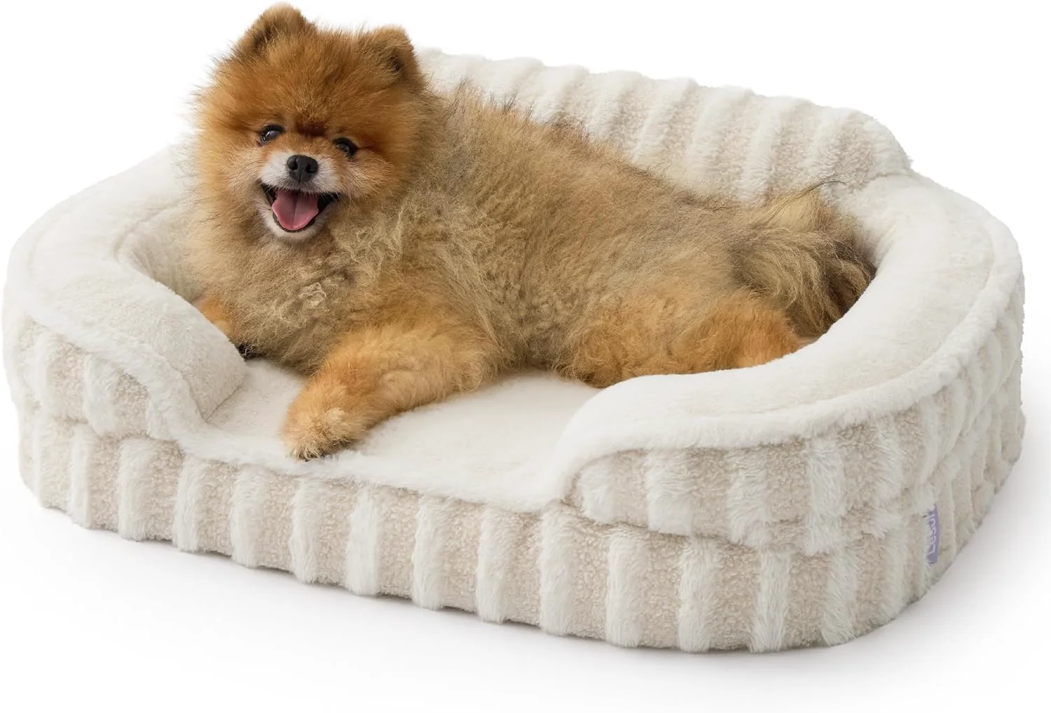 Environmentally Friendly LE SURE Cute Dog Bed for Small Dogs Orthopedic Waterproof Small Pet Beds with Sides Non-Slip Bottom and Egg-Crate Foam Puppy Couch Sofa with Washable Removable Cover Beige High-Performance