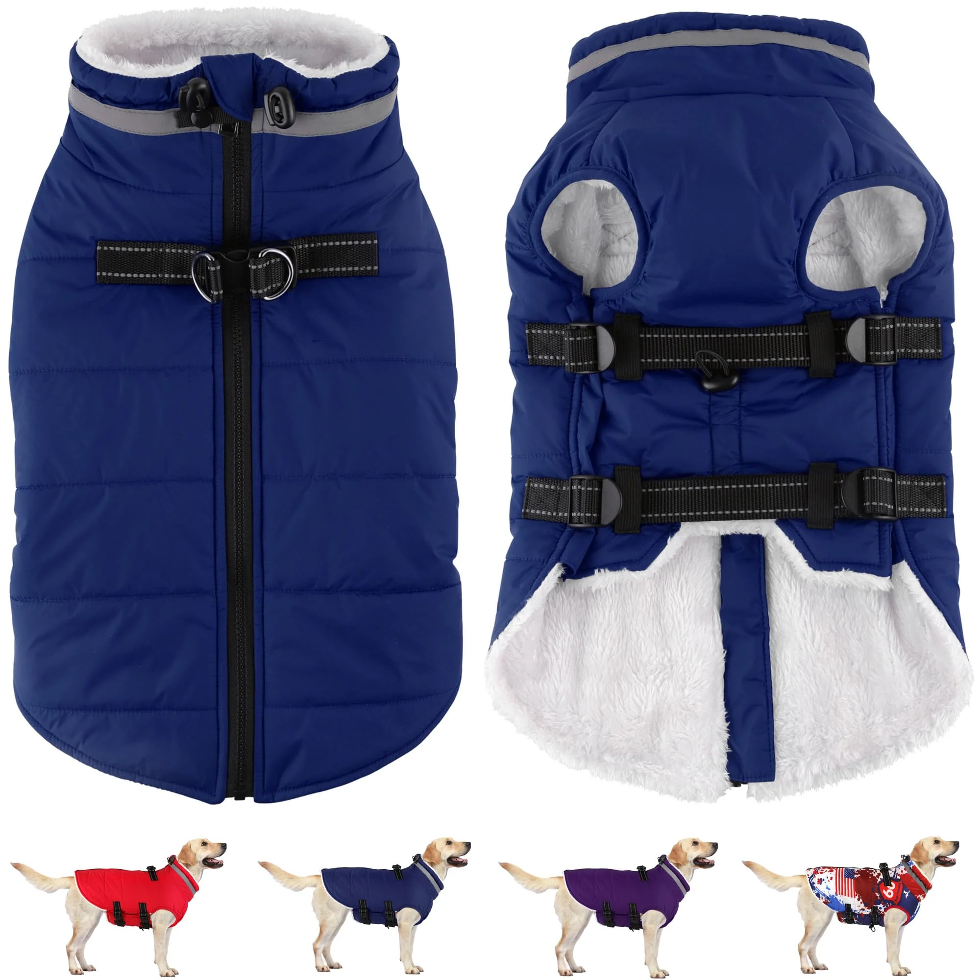 Dependable Dogcheer Waterproof Dog Coat with Harness Reflective Winter Jacket – Blue XS Exceptional