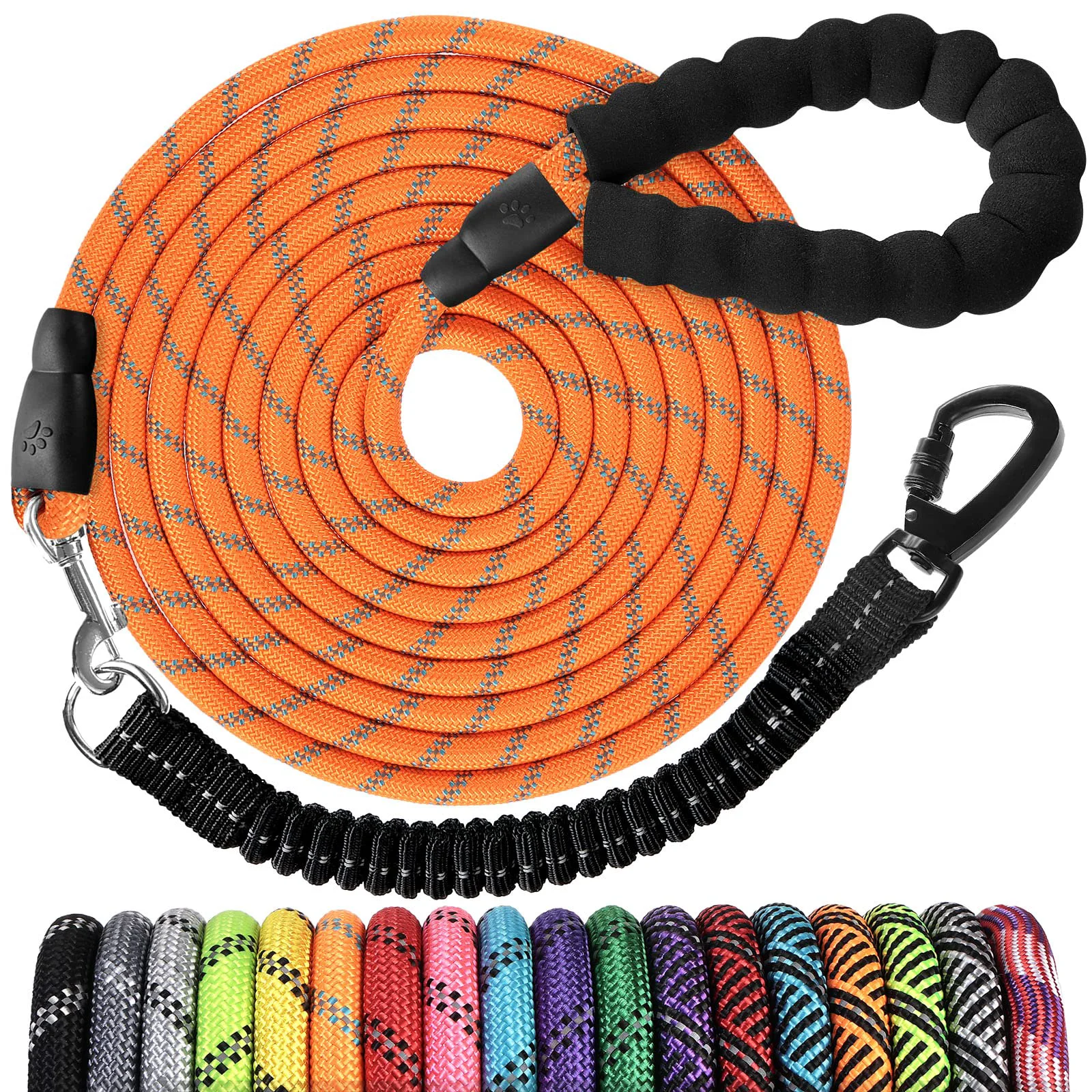 Easy-to-Use Jenico Long Dog Leash 100 FT – Heavy Duty Rope Padded Handle Swivel Lock Reflective Powerful