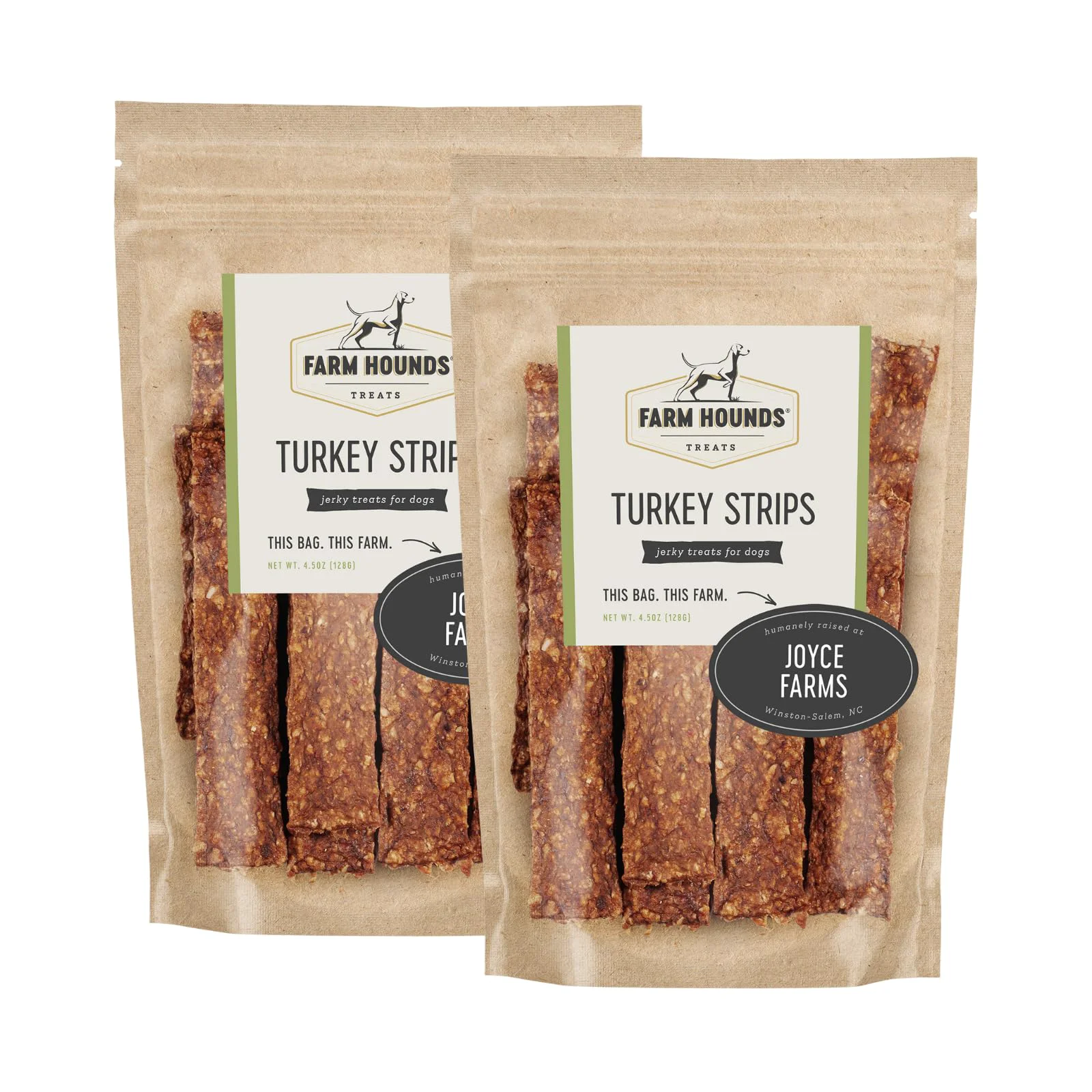 Powerful Farm Hounds Turkey Strips – Premium Natural Jerky for Dogs USA Made 2-Pack Crafted