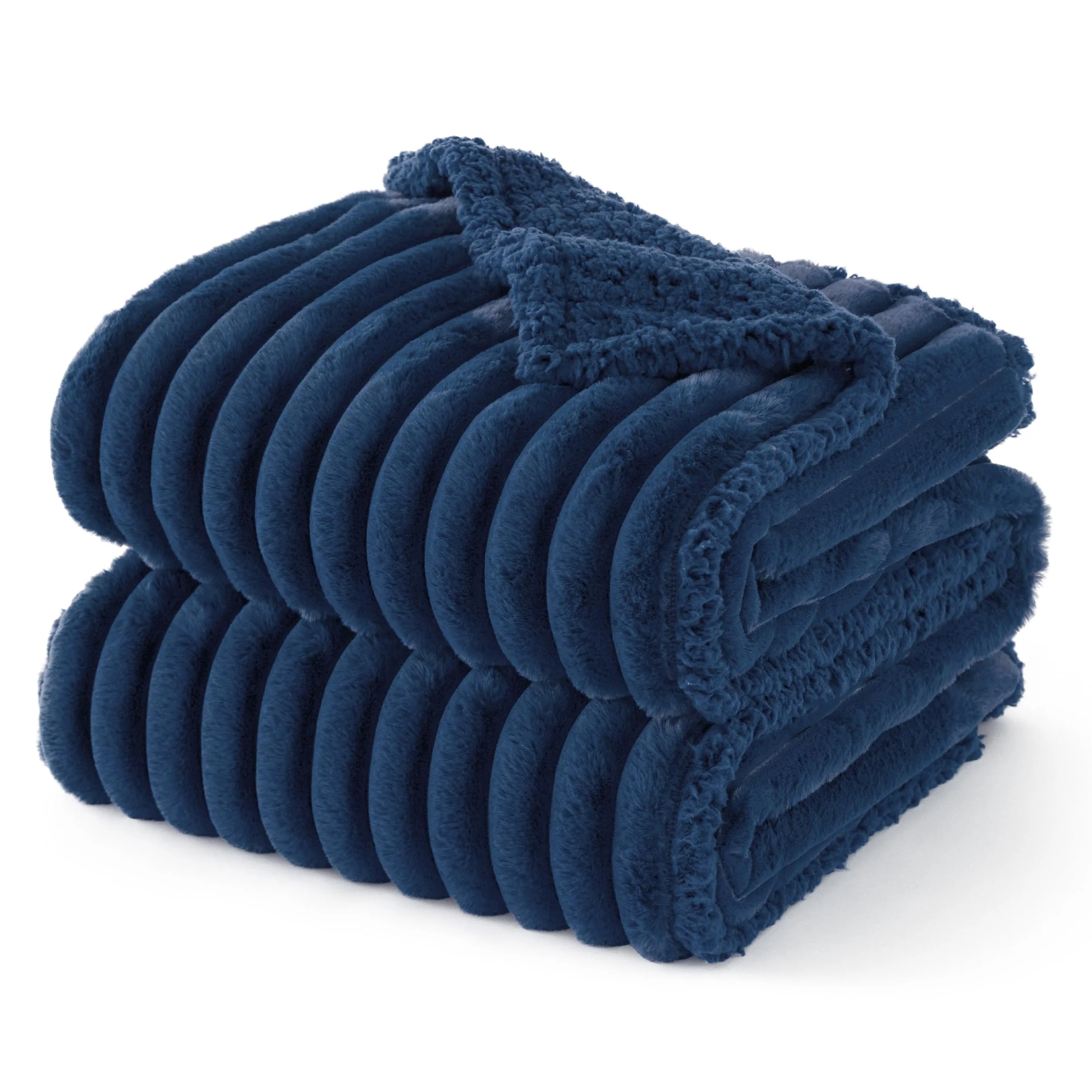 Next-Generation Bedsure Waterproof Dog Blanket for Large Dogs – Corduroy Sherpa Reversible 40x50 Navy Convenient