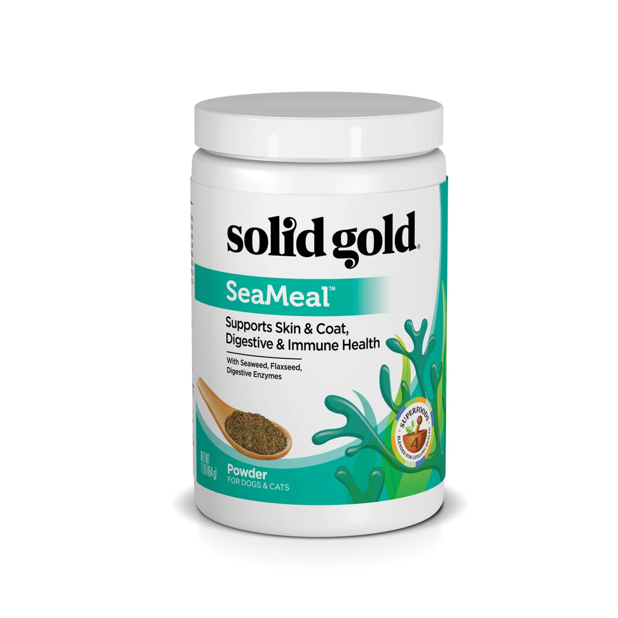 Next-Generation Solid Gold SeaMeal Multivitamin Powder for Dogs Cats — Skin Coat Digestive Immune Support Unique