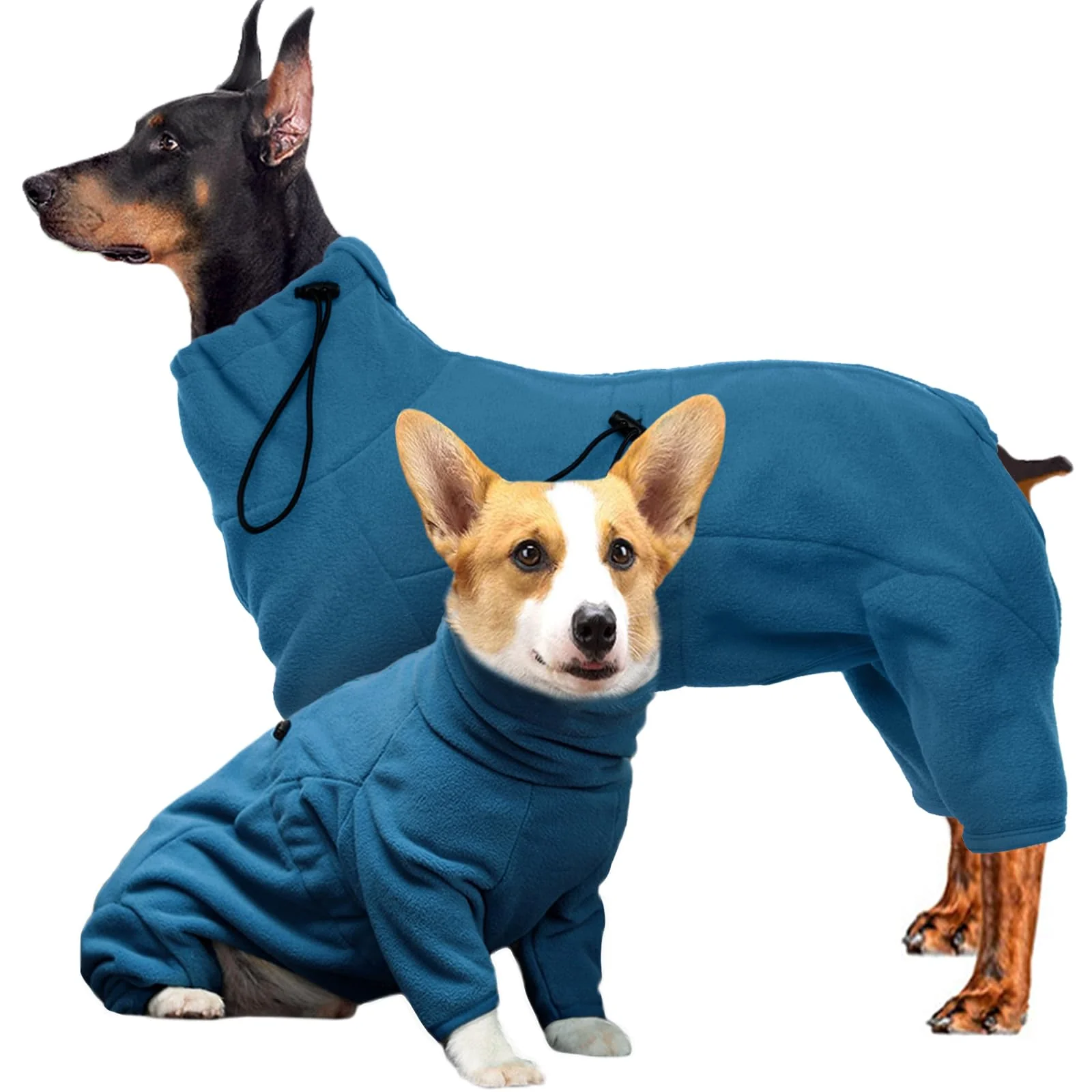 High-Performance ROZKITCH Fleece Full Body Dog Suit – Warm Polar Fleece Coat for Small to XL Dogs Fashionable