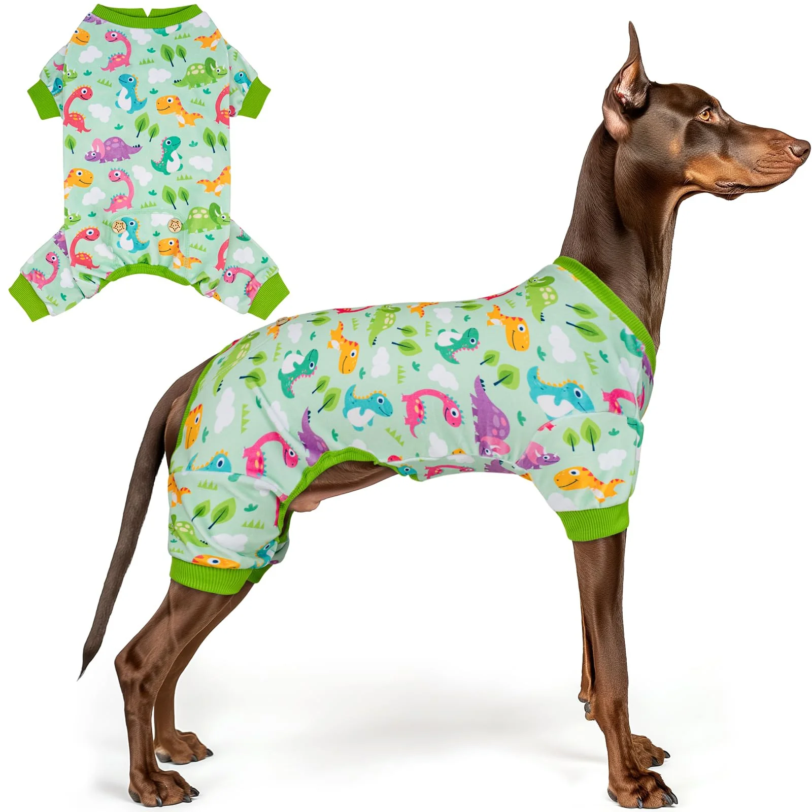 Safe KYEESE XXX-Large Velvet Dinosaur Dog Pajamas Stretchy Cozy Pullover Jammies for Large Dogs Superior