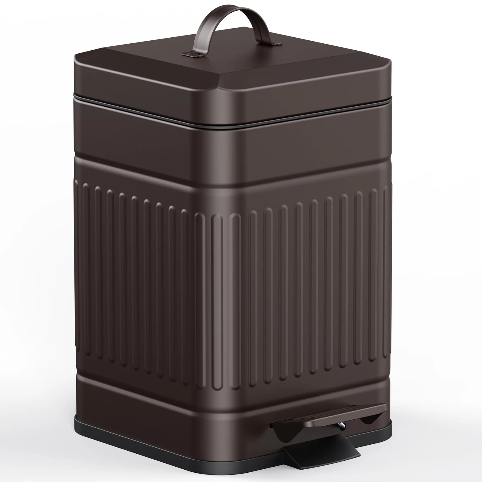 Minimalist CEROELDA Small Trash Can with Lid 5L 1.3 Gal – Stainless Steel Soft-Close Lightweight