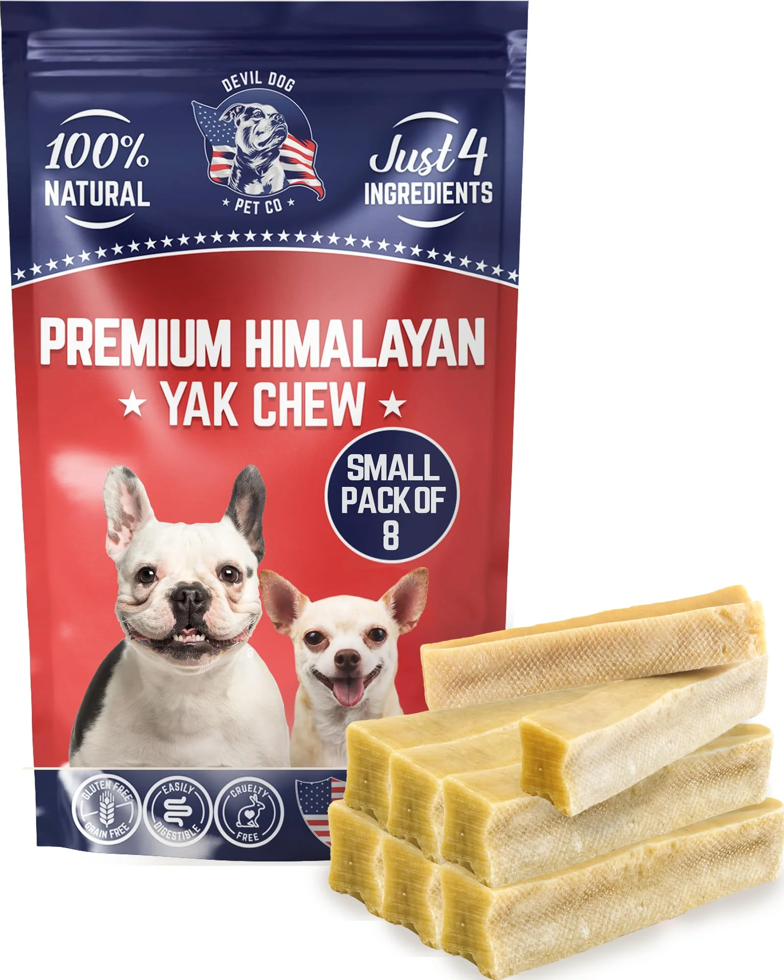 Refined Devil Dog Pet Co Himalayan Yak Cheese Dog Chews Small 8 Pack VisaMastercardMaestroApple PayDiscoverShop Pay Relaxed
