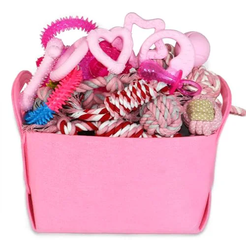 Optimized PawsAion Puppy Toys Set – 20-Pack Pink Chew Toys for Teething Puppies Long-Lasting