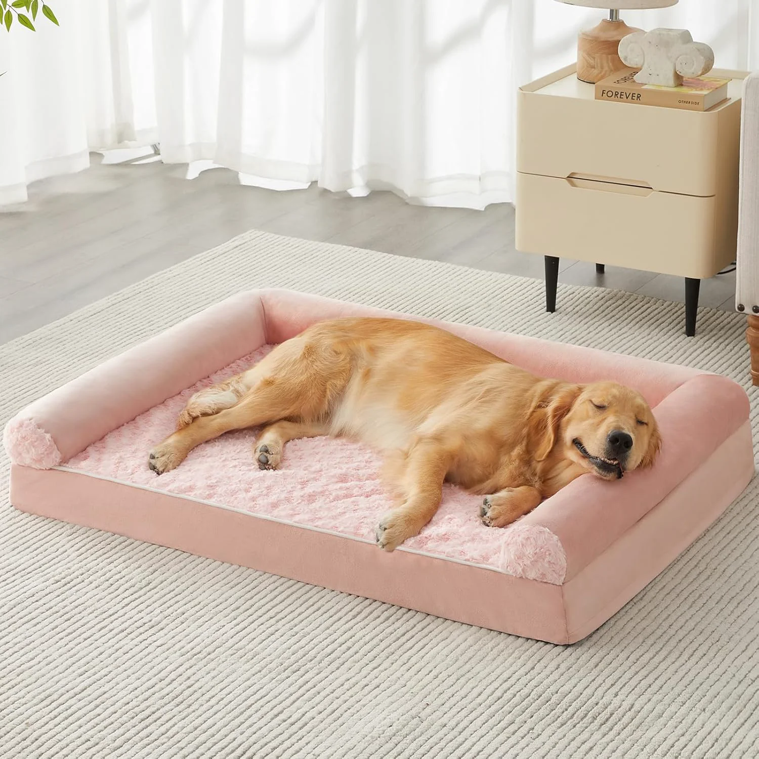 Natural BFPETHOME Dog Beds for Large Dogs Orthopedic Dog Bed for Medium Large Dogs Big Waterproof Couch Pet Bed with Removable Washable Cover Versatile