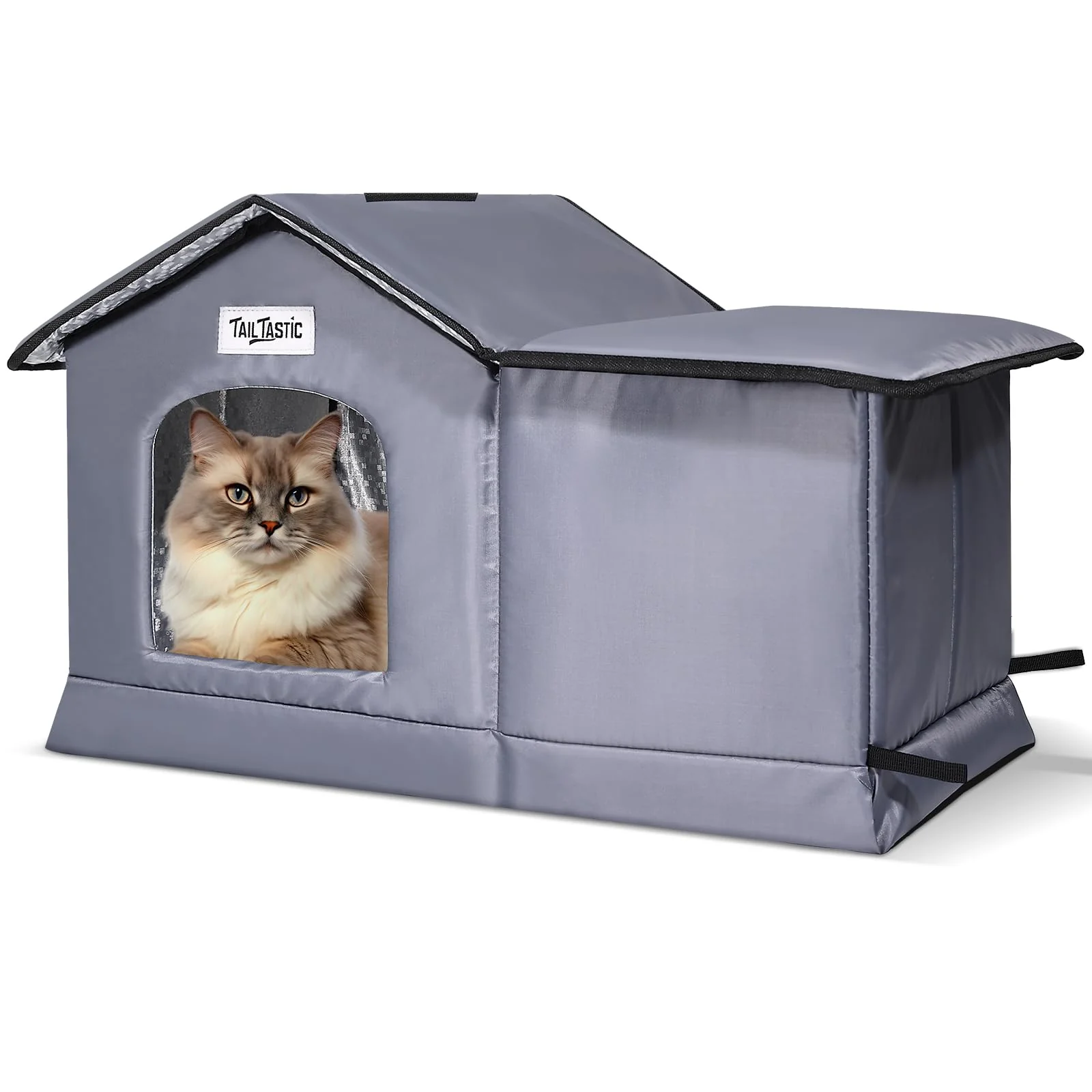 High-Grade TailTastic Weatherproof Insulated Outdoor Cat House – Large Selected