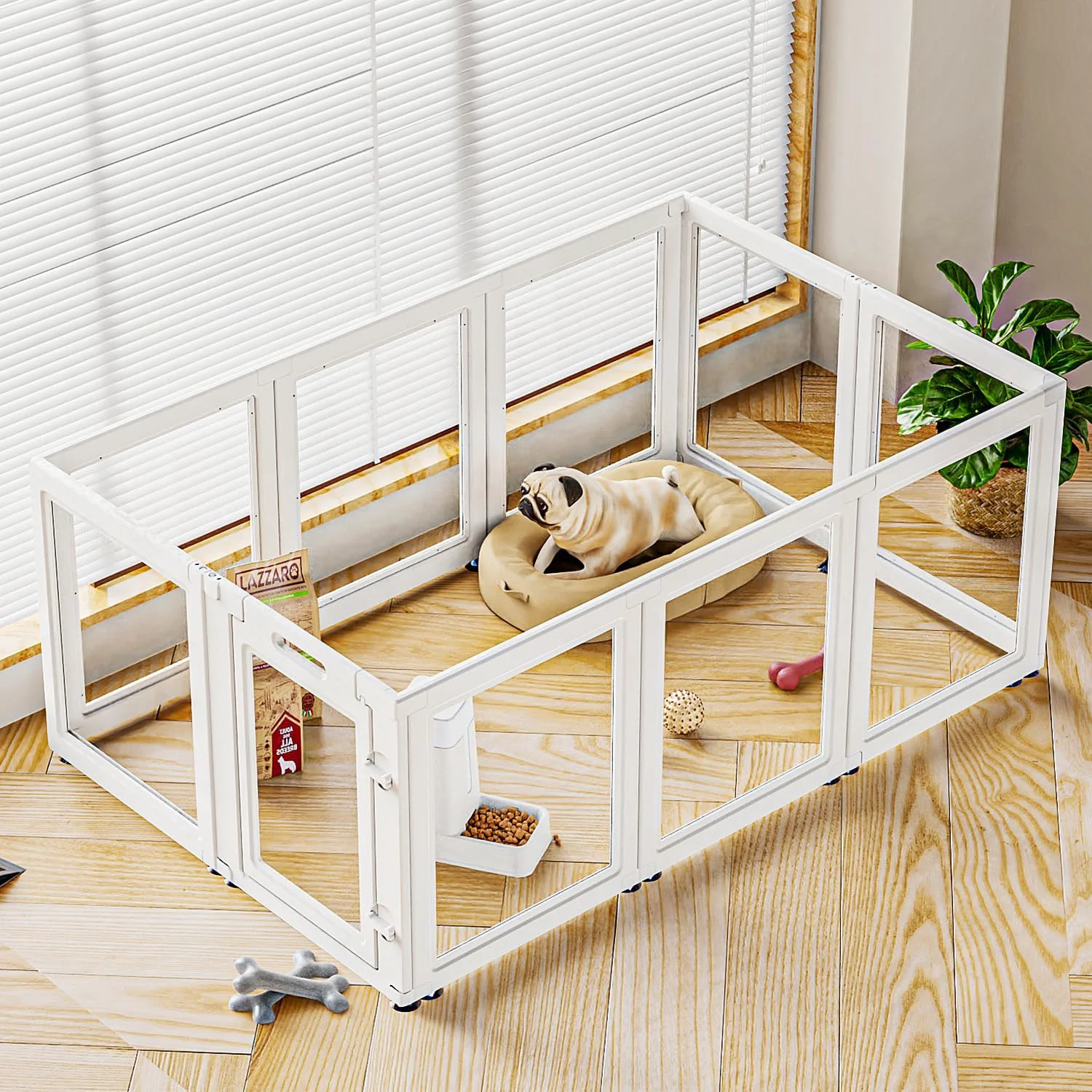 Sustainable Clear Acrylic Dog Playpen Transparent Dog Playpen Indoor Easy Assemble Clear Pet Pen for Puppy Bunny Cat Pig Sturdy Easy Cleaning Plastic Dog Puppy Fence 30 H 10PCS Pure