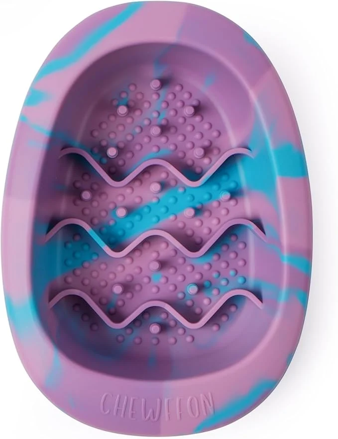 Easy-to-Use CHEWFFON Interactive Dog Cat Lick Mat Bowls BPA- Silicone Dog Slow Feeder with Suction Cups Non Slip Food Bowl for Dogs and Cats Reduces Boredom and Anxiety Dishwasher Safe Blueberry SmallAbout ThisOverview Smooth