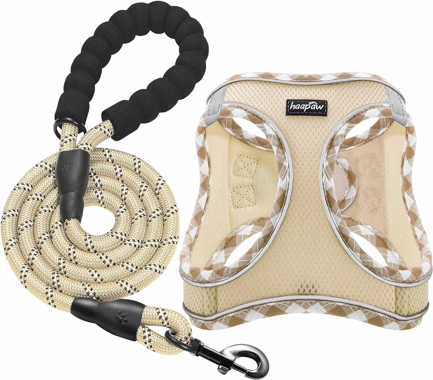 Classic haapaw Dog Harness with Leash Set No Pull Adjustable Reflective Step-in Puppy Harness with Thickened Padded Vest for Extra-Small Small Medium Dogs Optimized