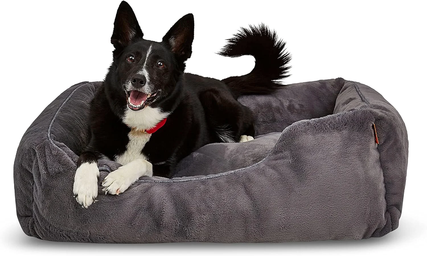 Flexible FUZI Luxury Aesthetic Dog Bed for Large Dogs with Washable Cover Pet Couch Pet Bed with Sides Non-Slip Bottom Soft and Durable Calming Dog Bed Large 35.6x28.5x9.5 Dark Grey Proven