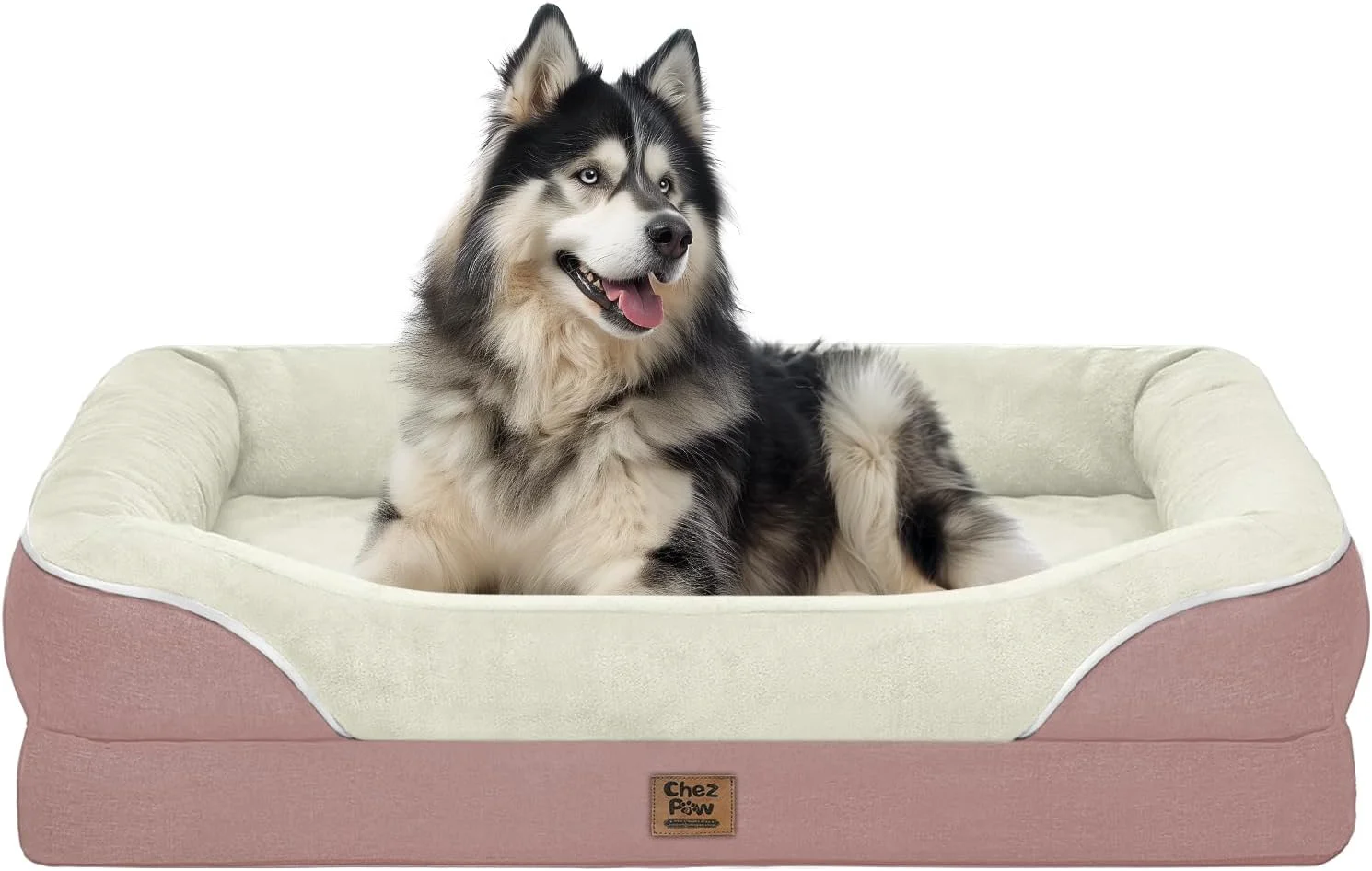 Smooth Orthopedic Washable Large Dog Bed - Dog Beds Large Sized Dogs with Removable Cover Waterproof Orthopedic Pet Bed XL Dogs Beds with Bolster Lightweight