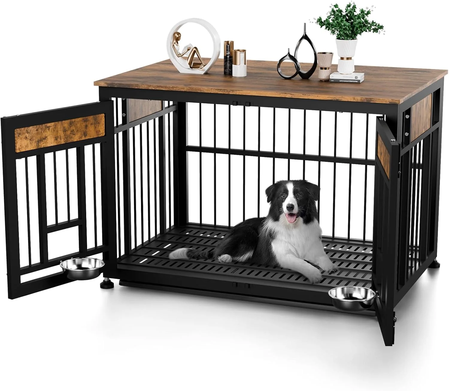 Genuine Heavy Duty Dog Crate Furniture for Large Dogs Decorative Pet House End Table 42inch Large Wooden Cage Kennel Furniture Indoor for Medium Dog Relaxed