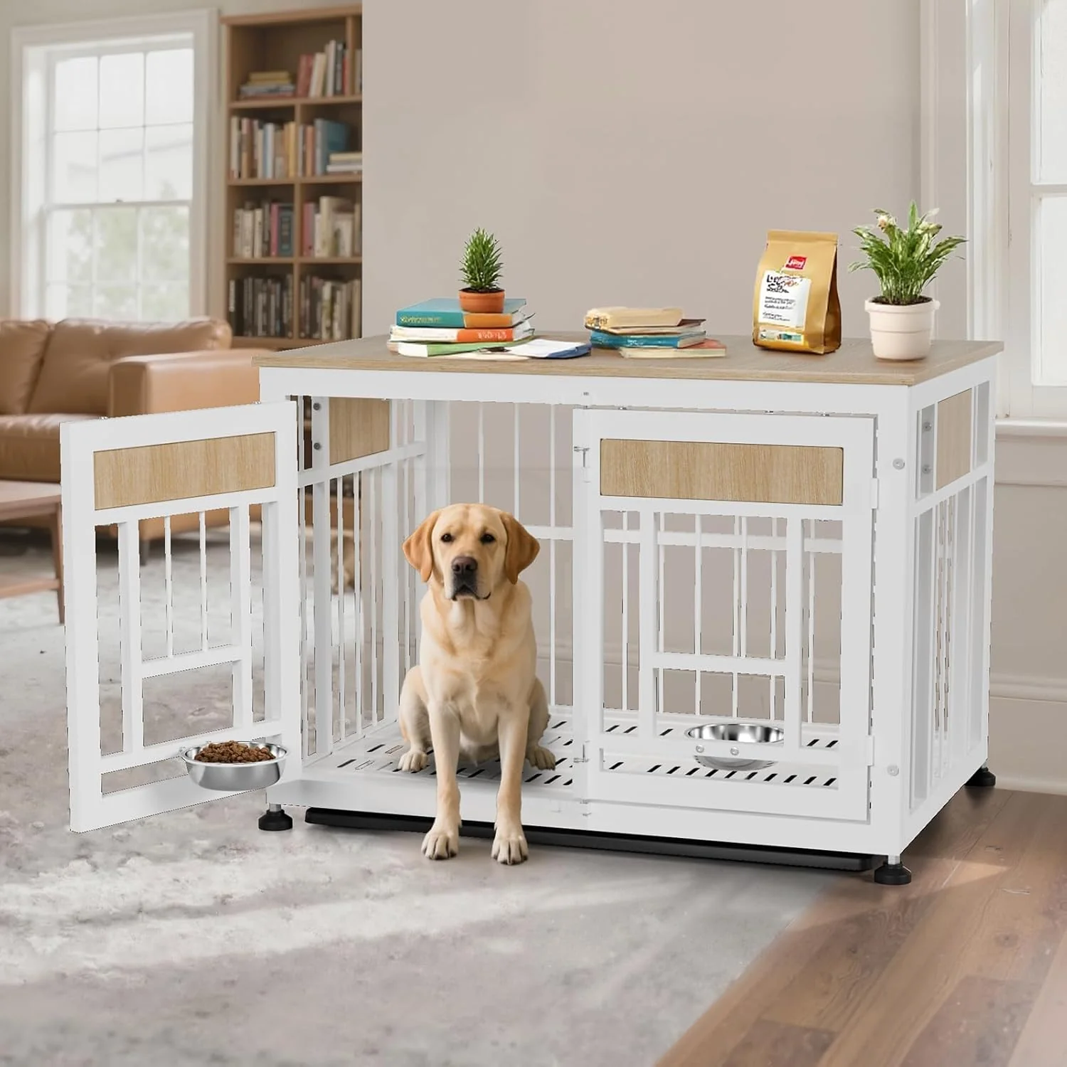 Healthy Heavy Duty Dog Crate Furniture for Large Dogs Decorative Pet House End Table 42.9 Inch Large Wooden Cage Kennel Furniture Indoor for Medium Dog Optimized