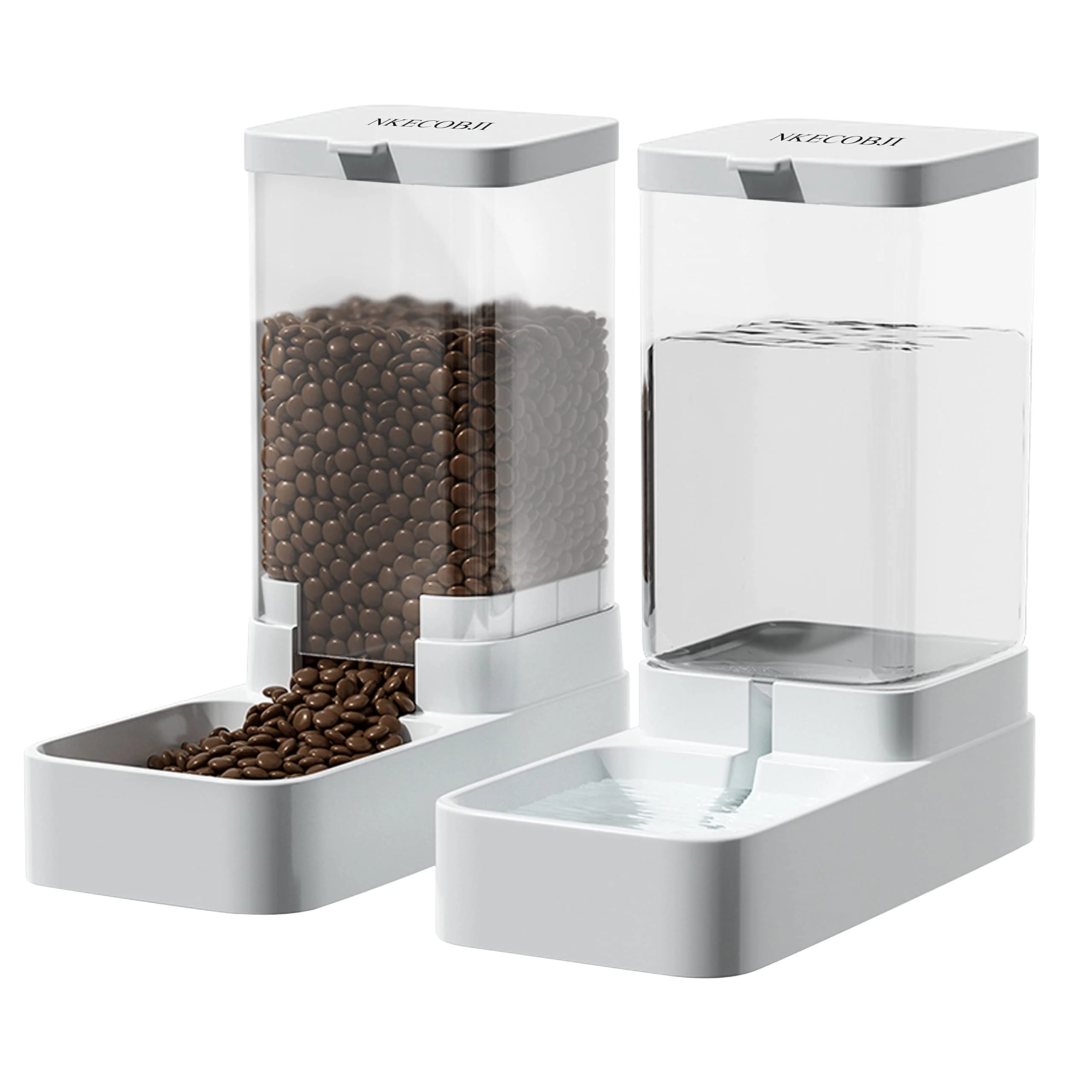 Official NKECOBJI Gravity Pet Feeder Water Dispenser Set – 3.8L Auto-Feed for Dogs Cats Innovative