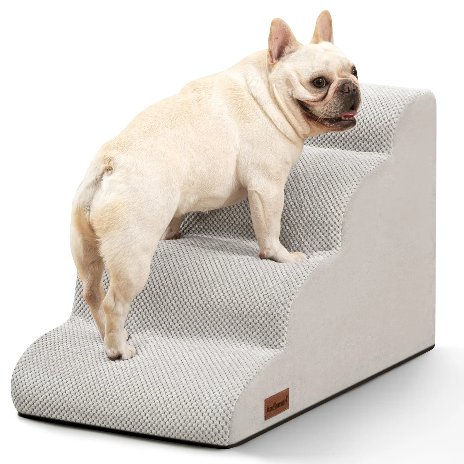 High-End Aodisman 4-Step Dog Stairs for Bed Couch – Non-Slip Durable Indoor Pet Steps 17.4 in Certified