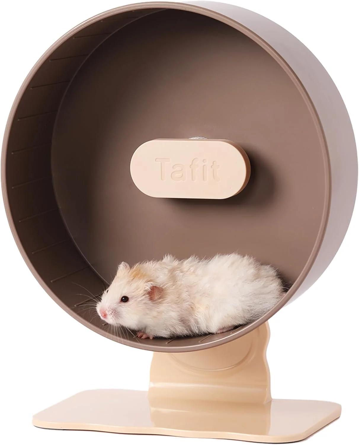 Innovative Quiet Hamster Wheel 10.2 Inch Dual-Bearings Silent Small Animals Running Exercise Wheel Height Adjustable for Syrian Hamsters Gerbils Rats or Other Small Pets Nut Brown Convenient