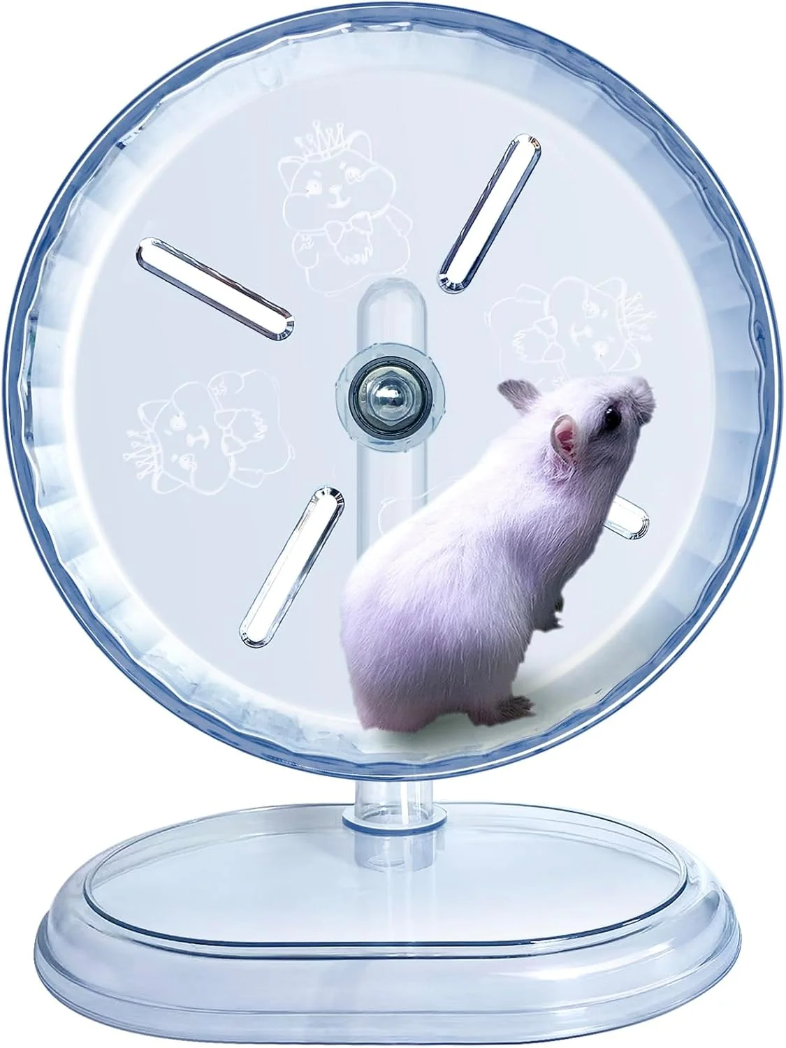 Premium Silent Hamster Wheel Super-Silent Hamster Exercise Wheels Accessories Quiet Running Wheels Adjustable Stand for Hamsters Mice Or Other Small Animals White Ф 7 inch Powerful