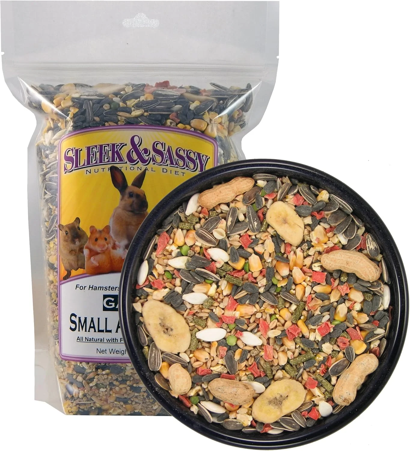Outstanding SLEEK SASSY Garden Small Animal Food for Hamsters Gerbils Mice Rats 2 lbs. Healthy