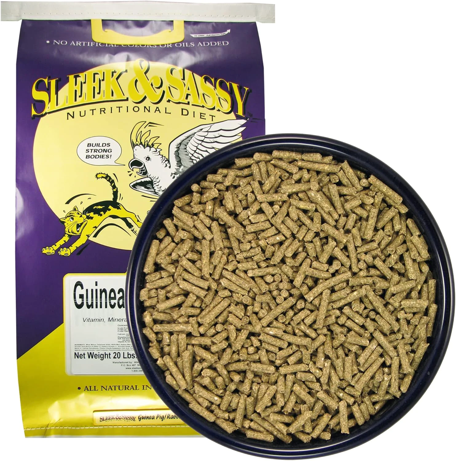 Luxury SLEEK SASSY Fortified Guinea Pig Rabbit Food 20 lbs. Premium Material