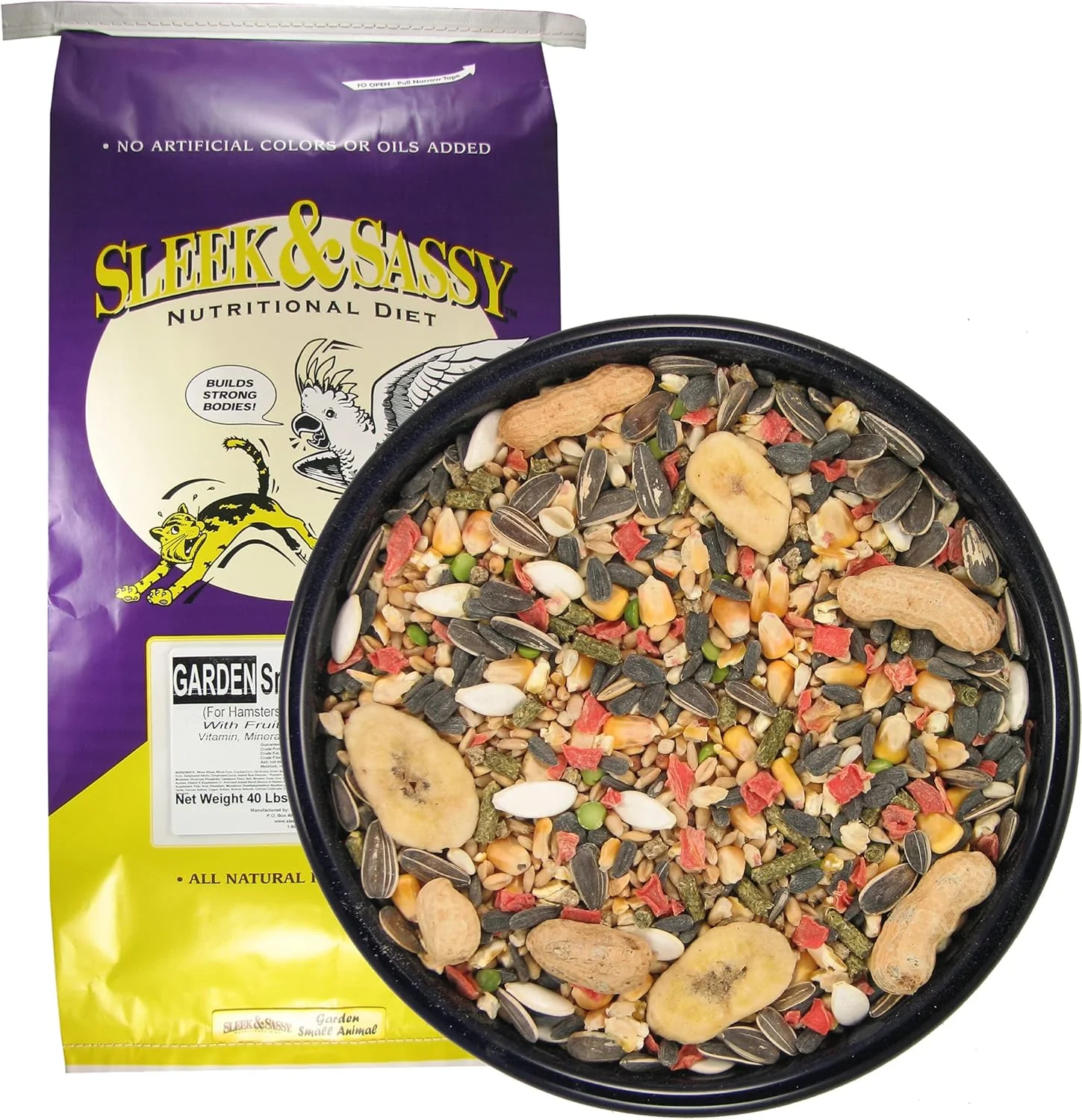 Responsible SLEEK SASSY Garden Small Animal Food for Hamsters Gerbils Mice Rats 40 lbs. Top-Quality