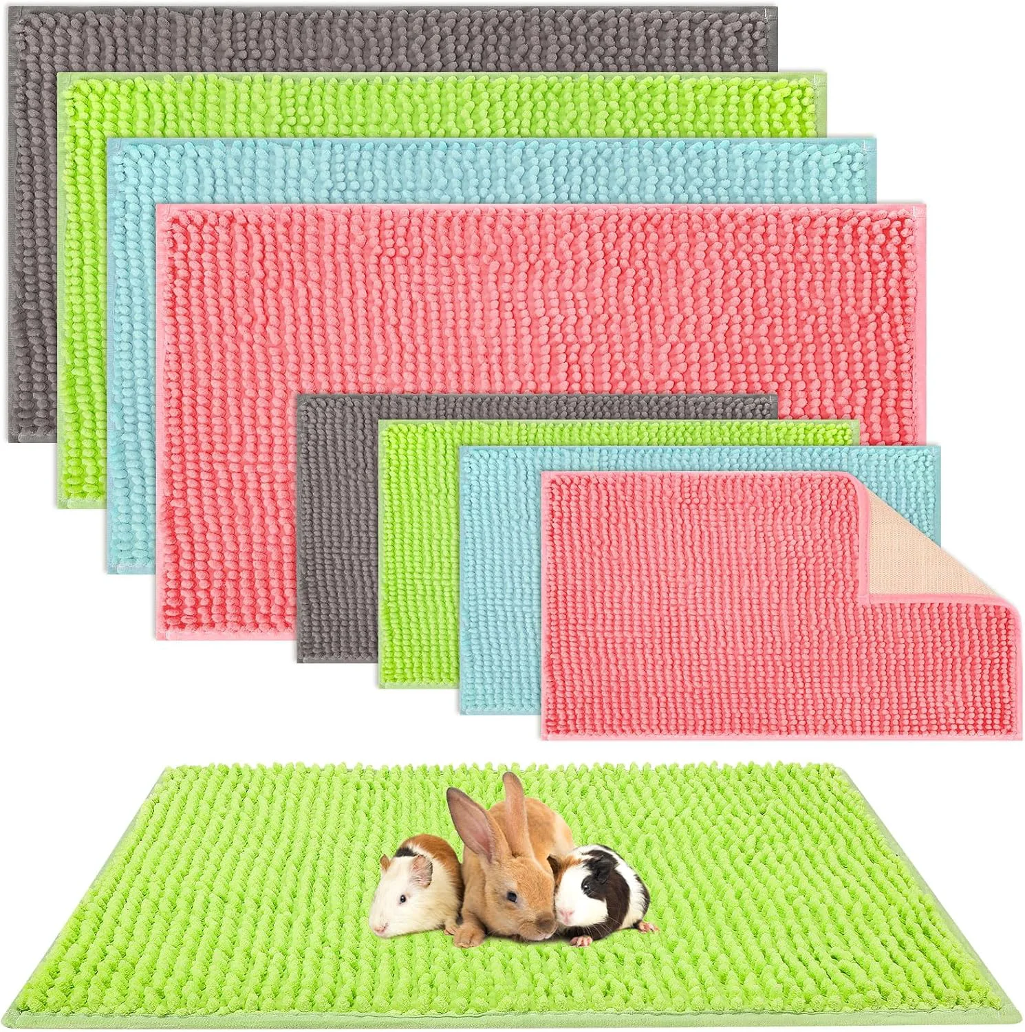 Original Barydat 8 Pcs Guinea Pig Cage Liner for Guinea Pig Cage Bedding Reusable Rabbit Mat Pad Washable Training Pad Animal Sleeping Bedding Mat Casual