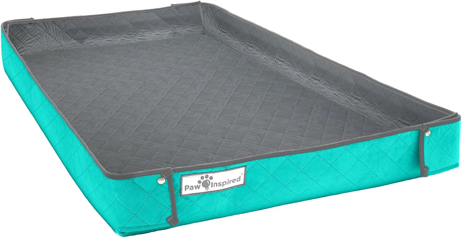 High-End Paw Inspired Critter Box Washable Cage Liner Reversible Fleece Bedding with Raised Sides for Guinea Pigs and Other Small Animals C C 2x3 14 Grids Gray Green Fine