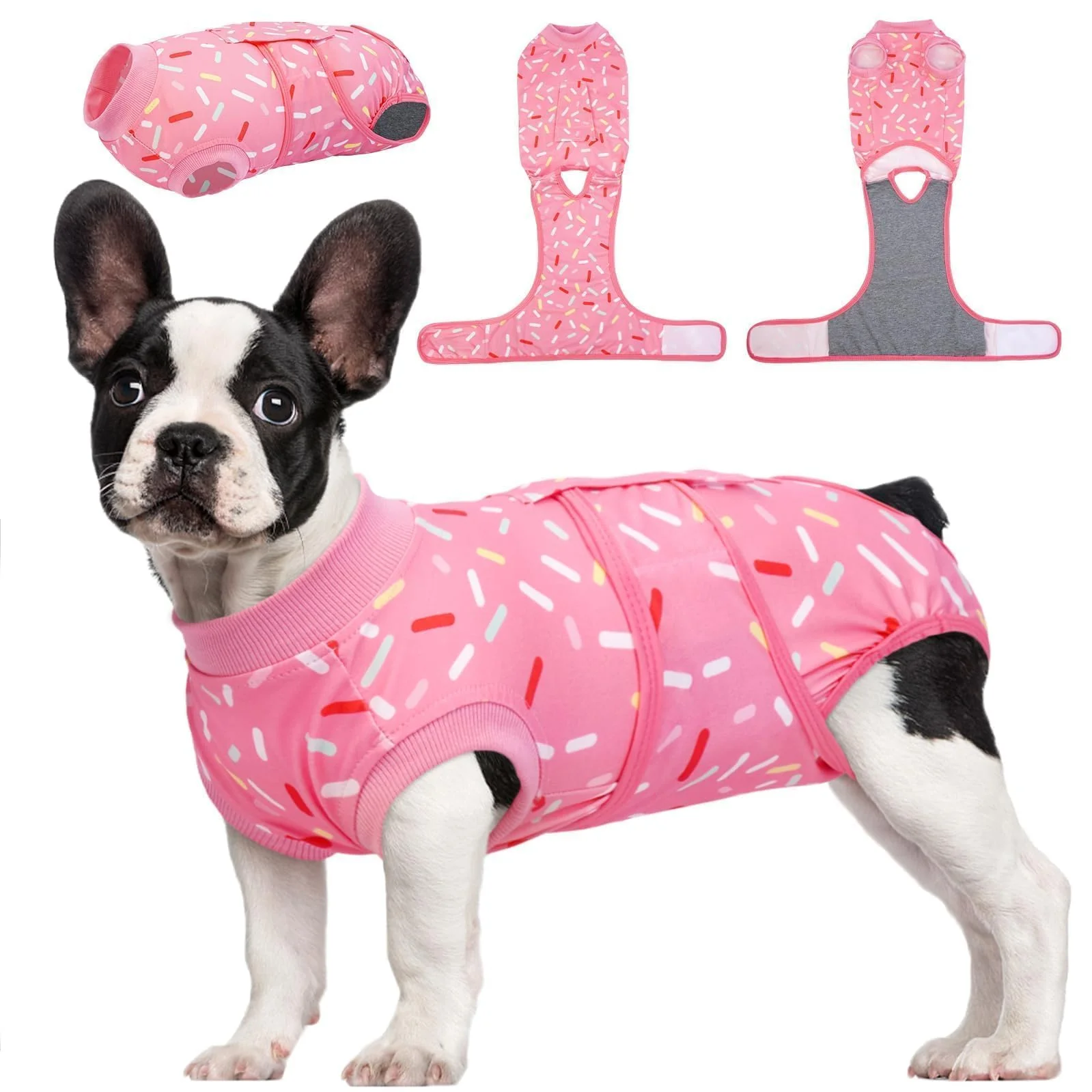 Genuine Kuoser Dog Recovery Suit Female – Soft Post-Op Onesie Pink Ribbon S Fast