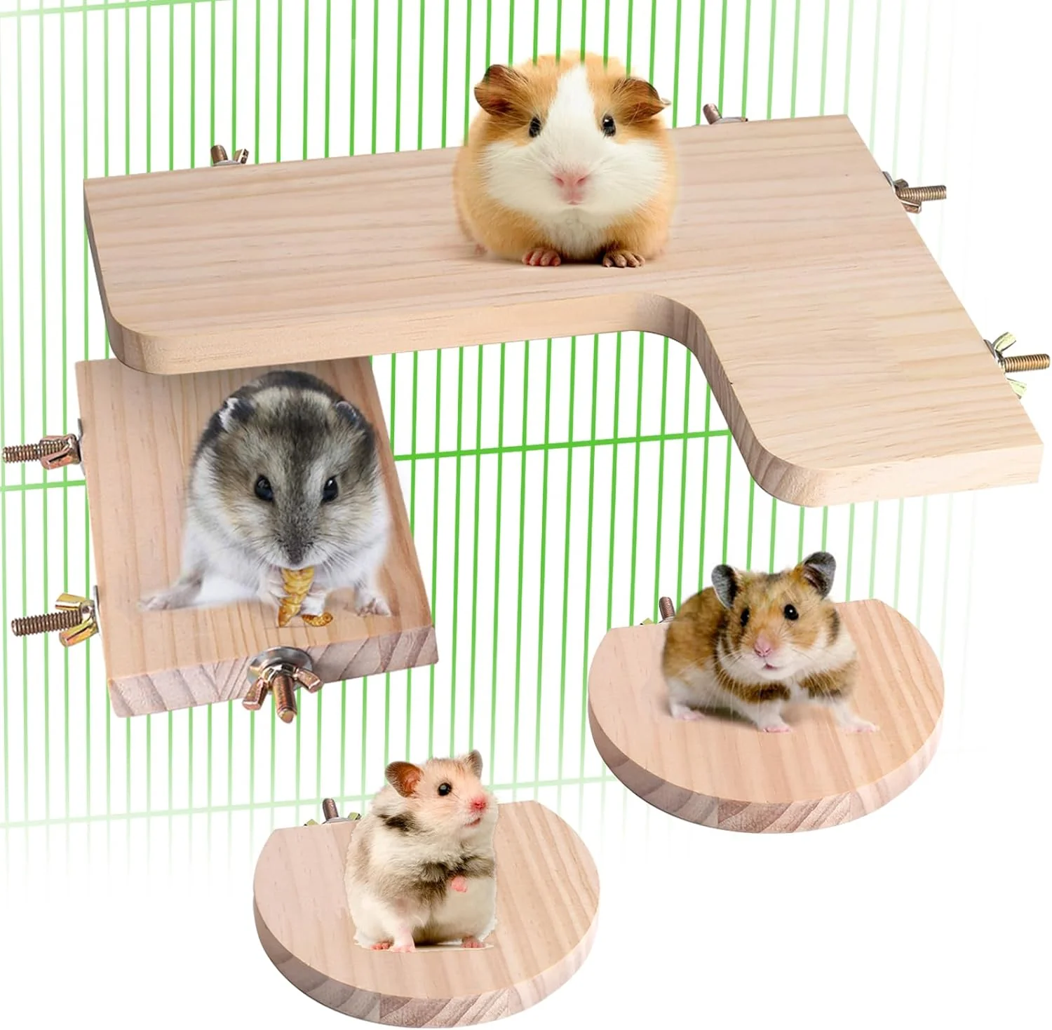 Next-Generation Chinchilla Cage Accessories Hamster Accessories Chinchilla Toys Wood Platform Dwarf Hamster Cage Board Chinchilla Cage Sturdy Standing and Jumping Wooden Board for Parrot Cage Rat Cage Board Certified