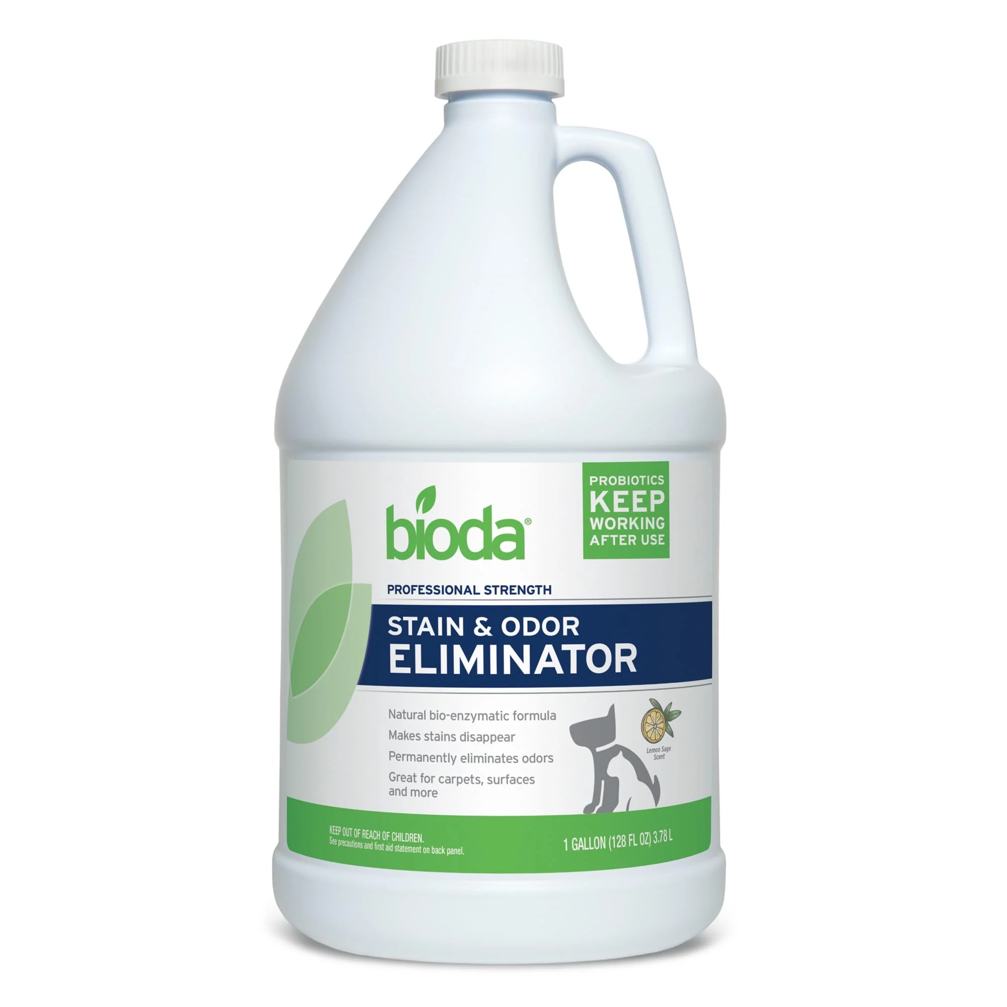 Fine Crafted Bioda Pet Stain Odor Eliminator — Enzymatic Urine Cleaner for Carpets Upholstery Made in USA 1 Gallon User-Friendly
