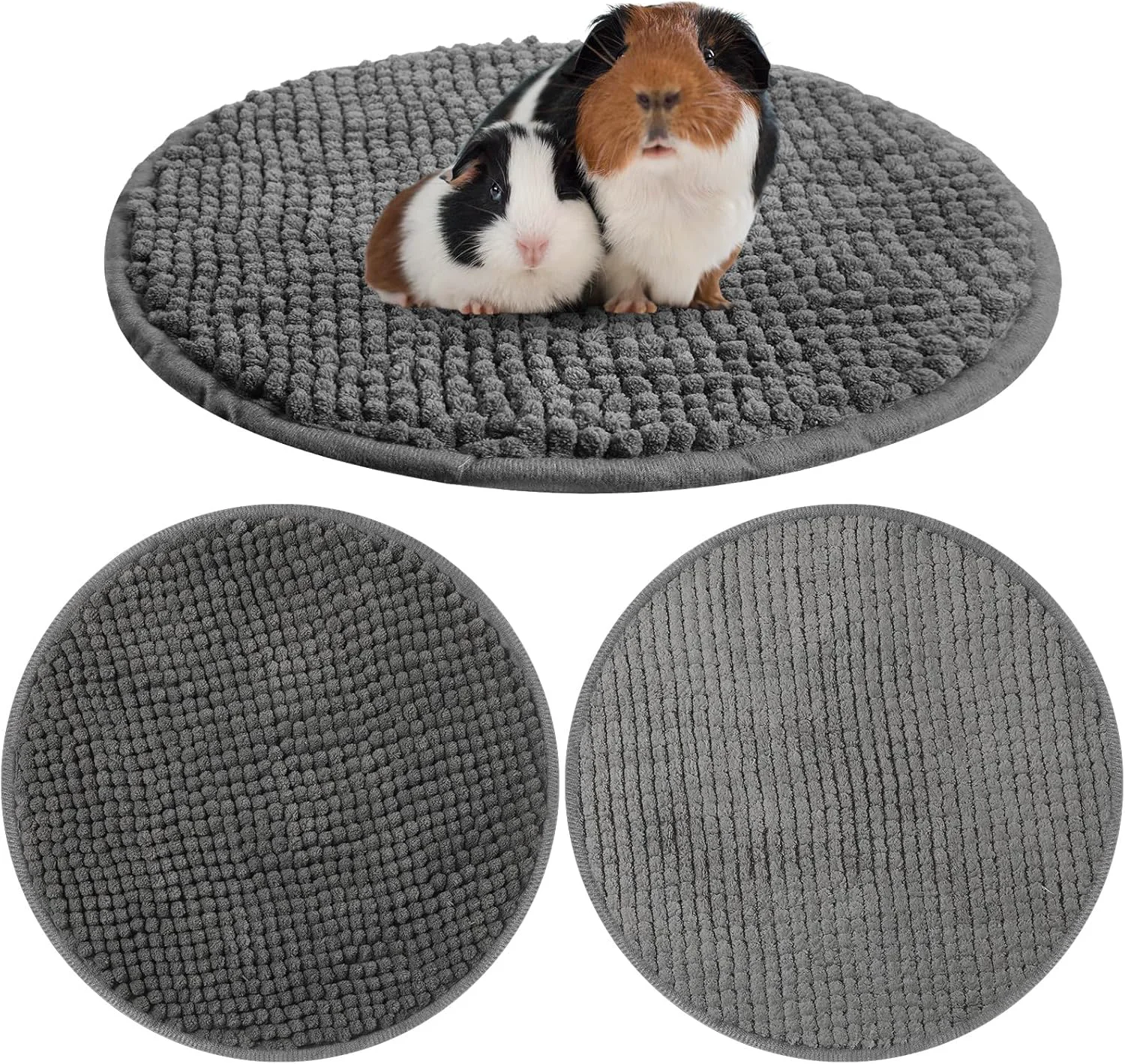 Innovative Amylove 4 Pcs Guinea Pig Cage Liner Guinea Pig Bedding Washable Fleece Pee Pads Reusable Small Animals Training Mat Small Animal Sleeping Bed for Bunny Hamster Dark Gray Diameter 12 Inch Clean