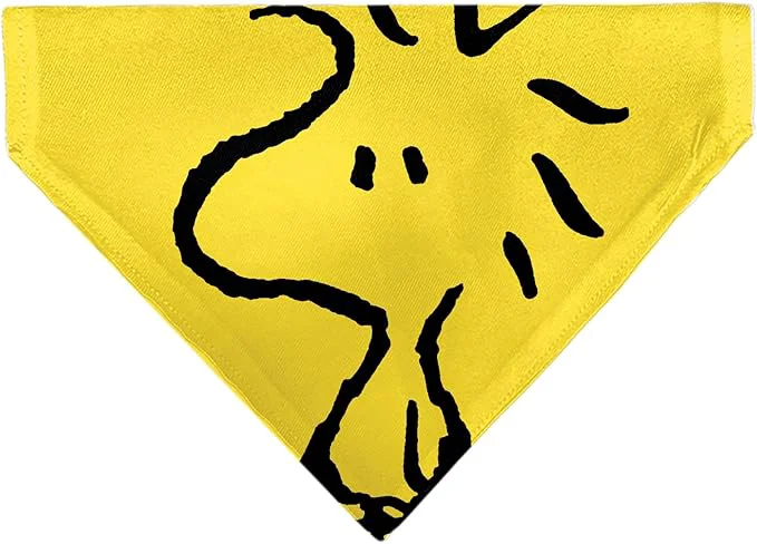 Luxury Peanuts Pet Bandana Peanuts Woodstock Pose Close Up Yellow Slip On Collar Dependable