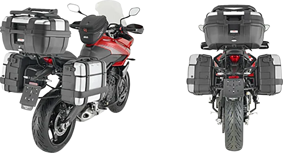 Elegant GIVI Pannier Holder - Side Case Hardware - Black Silver PLO6421MK Recyclable