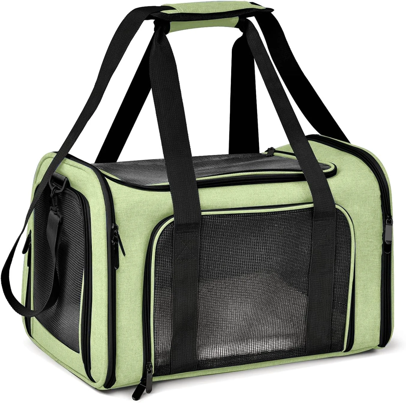 Natural Pet Carrier for Small Medium Cats Dogs Puppies up to 15 Lbs Airline Small Dog Carrier Soft Sided Collapsible Travel Puppy Carrier - Green Sophisticated