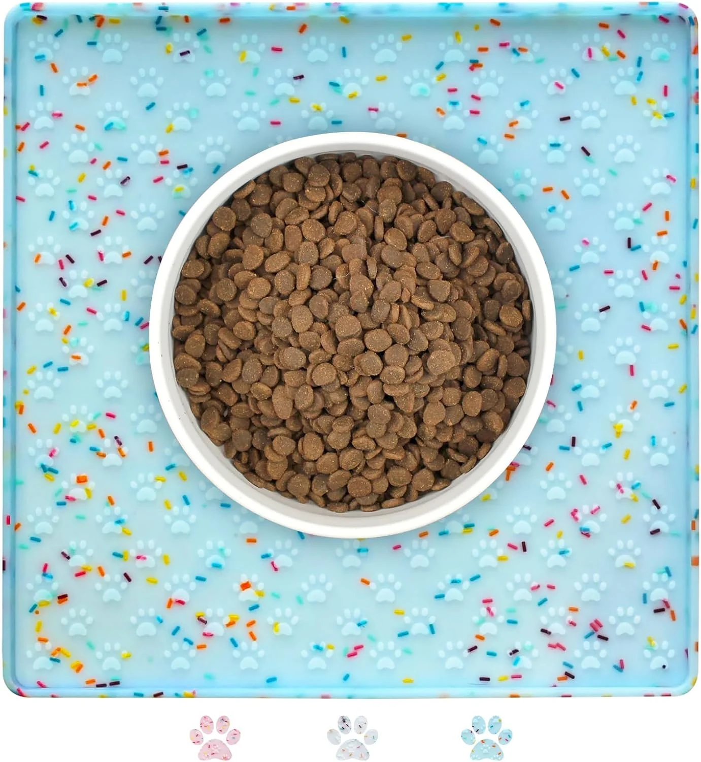 Luxury Ptlom Dog Food Mat Anti-Slip Dog Bowl Mats for Food and Water Waterproof Pet Placemat Prevents Messy Spill to Floor Silicone Puppy Feeding Tray for Small Medium and Large Dogs Cats Blue High-Performance
